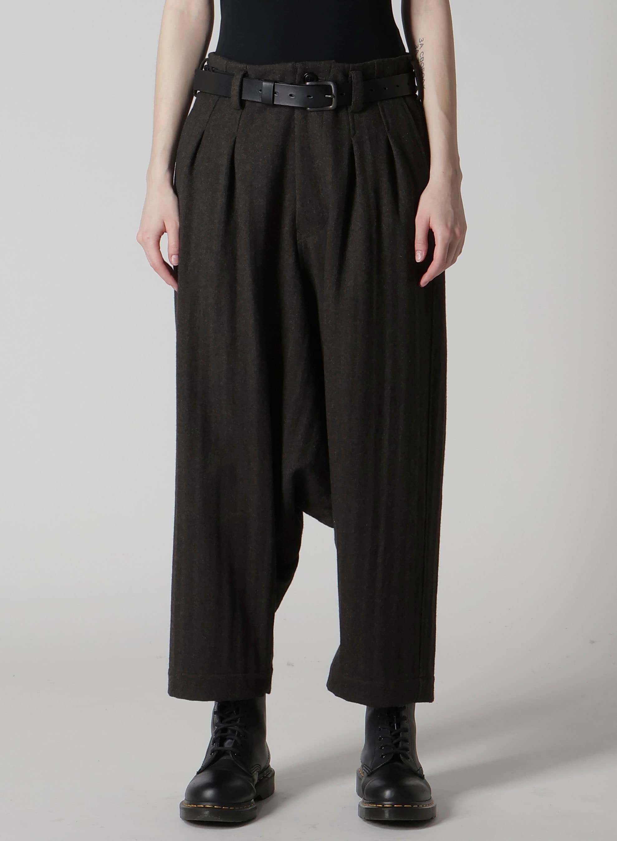 W/NY HERRINGBONE 2-TUCK SAROUEL PANTS