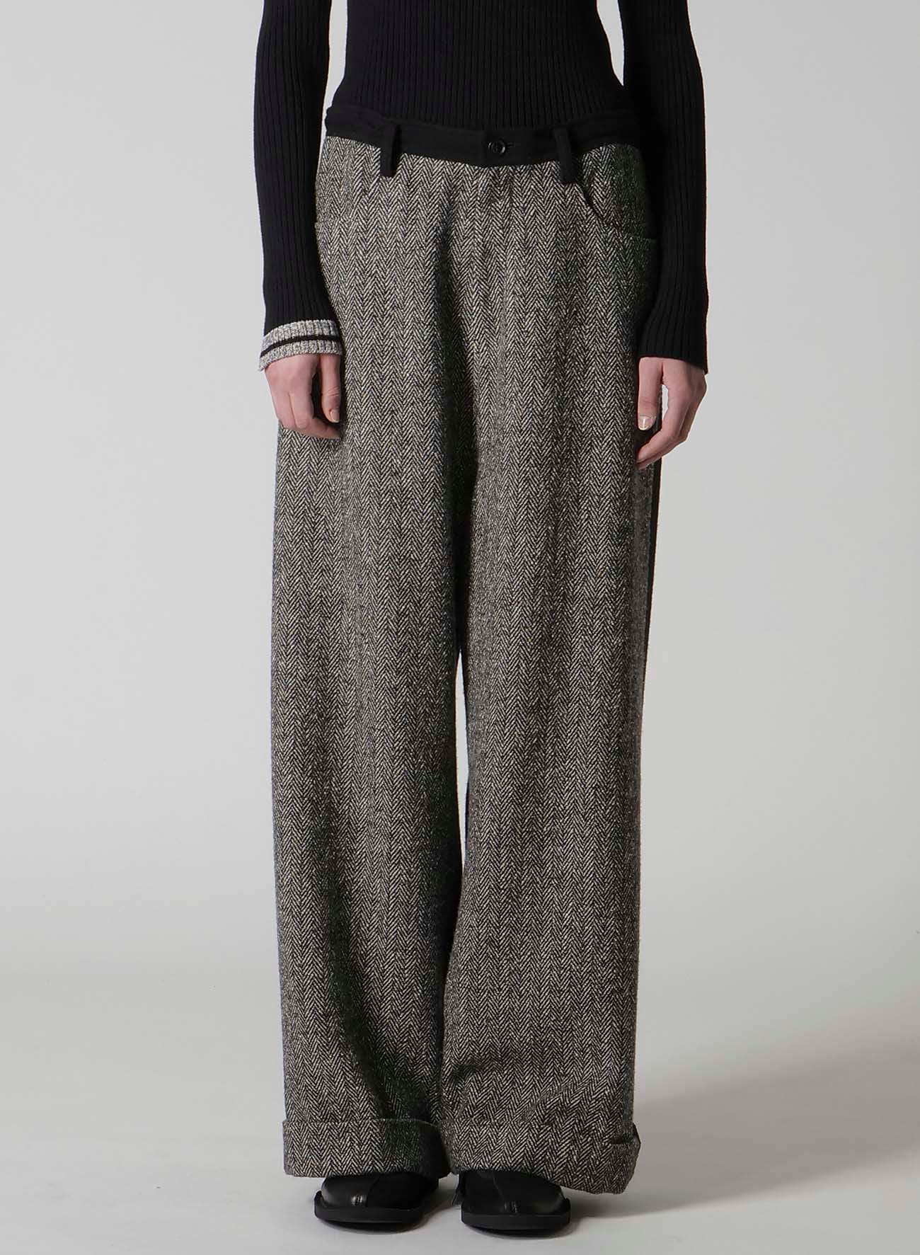 BIG HERRINGBONE WIDE PANTS