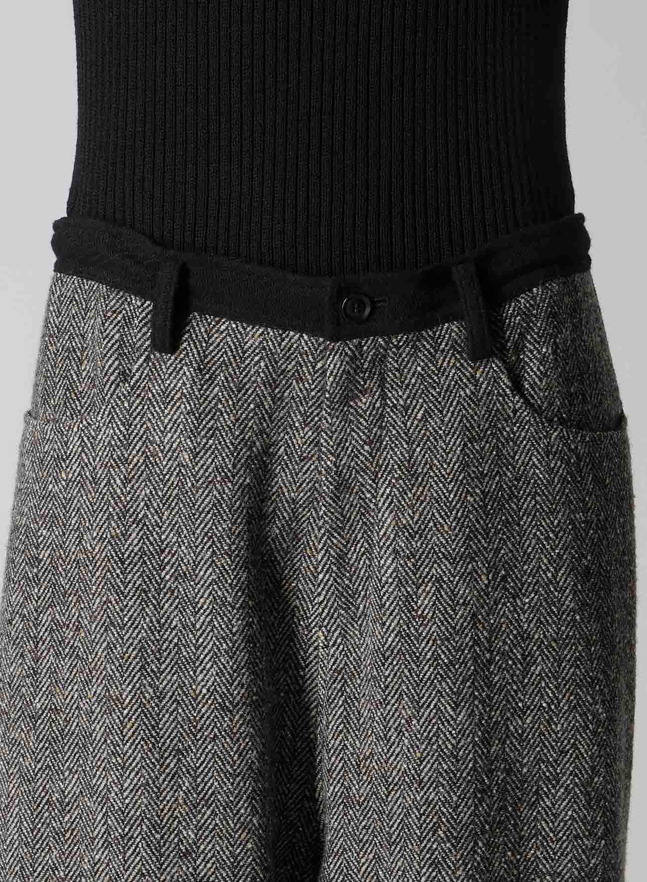 BIG HERRINGBONE WIDE PANTS