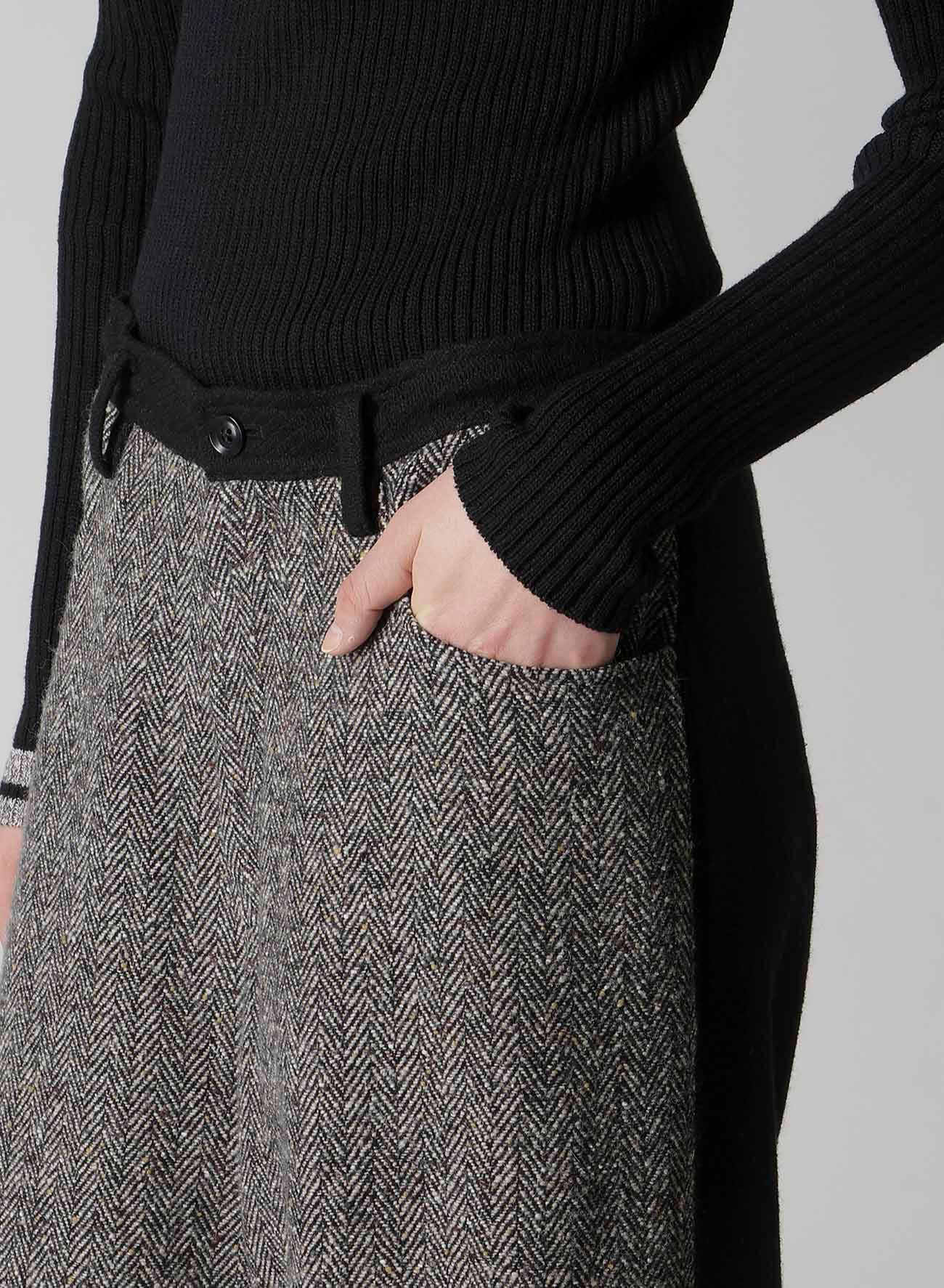 BIG HERRINGBONE WIDE PANTS