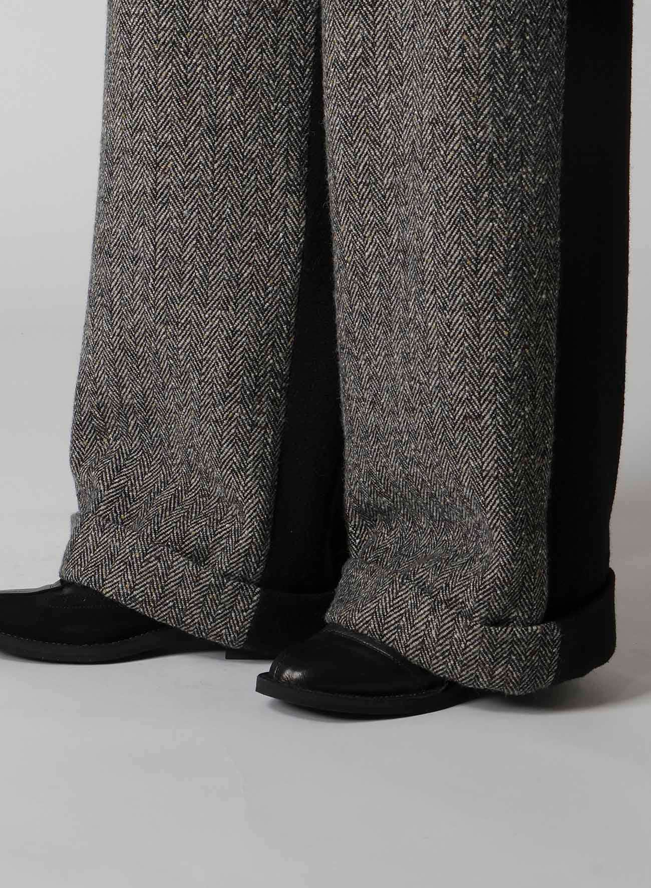 BIG HERRINGBONE WIDE PANTS
