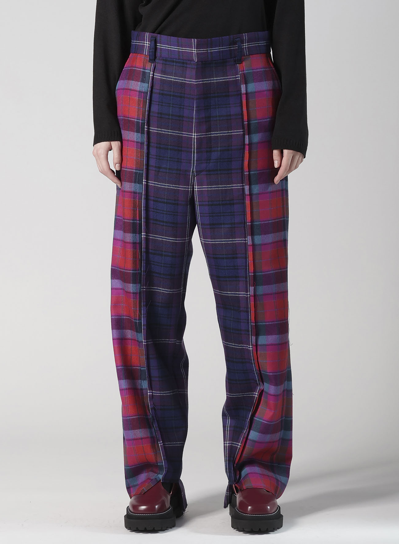 PLAID PANEL PANTS A