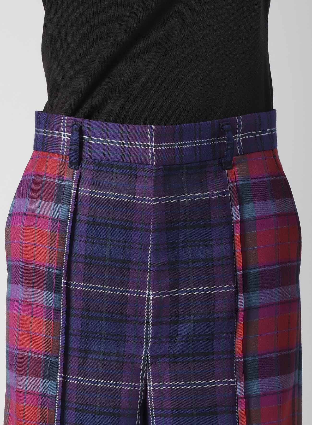 PLAID PANEL PANTS A