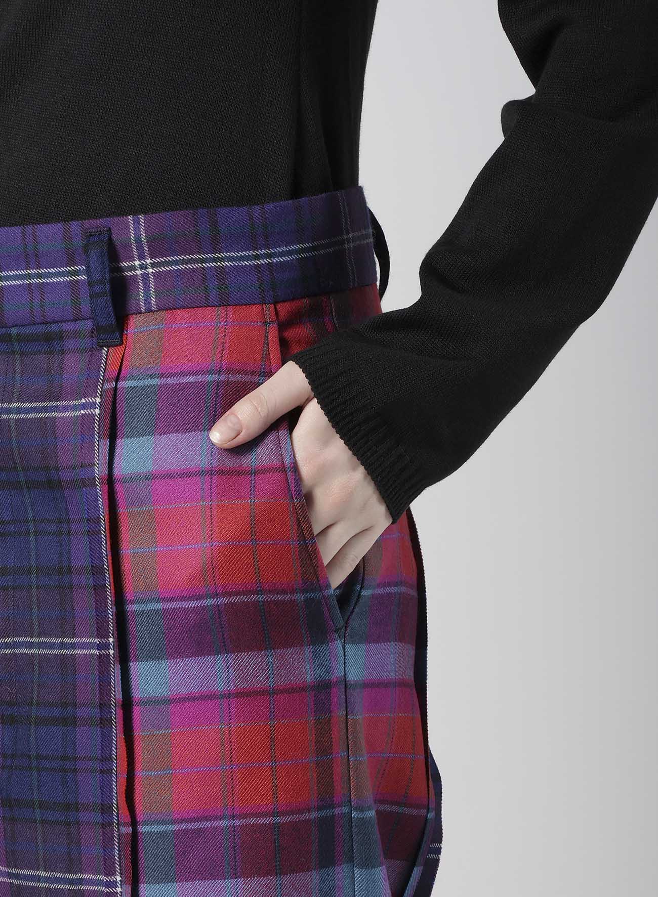 PLAID PANEL PANTS A
