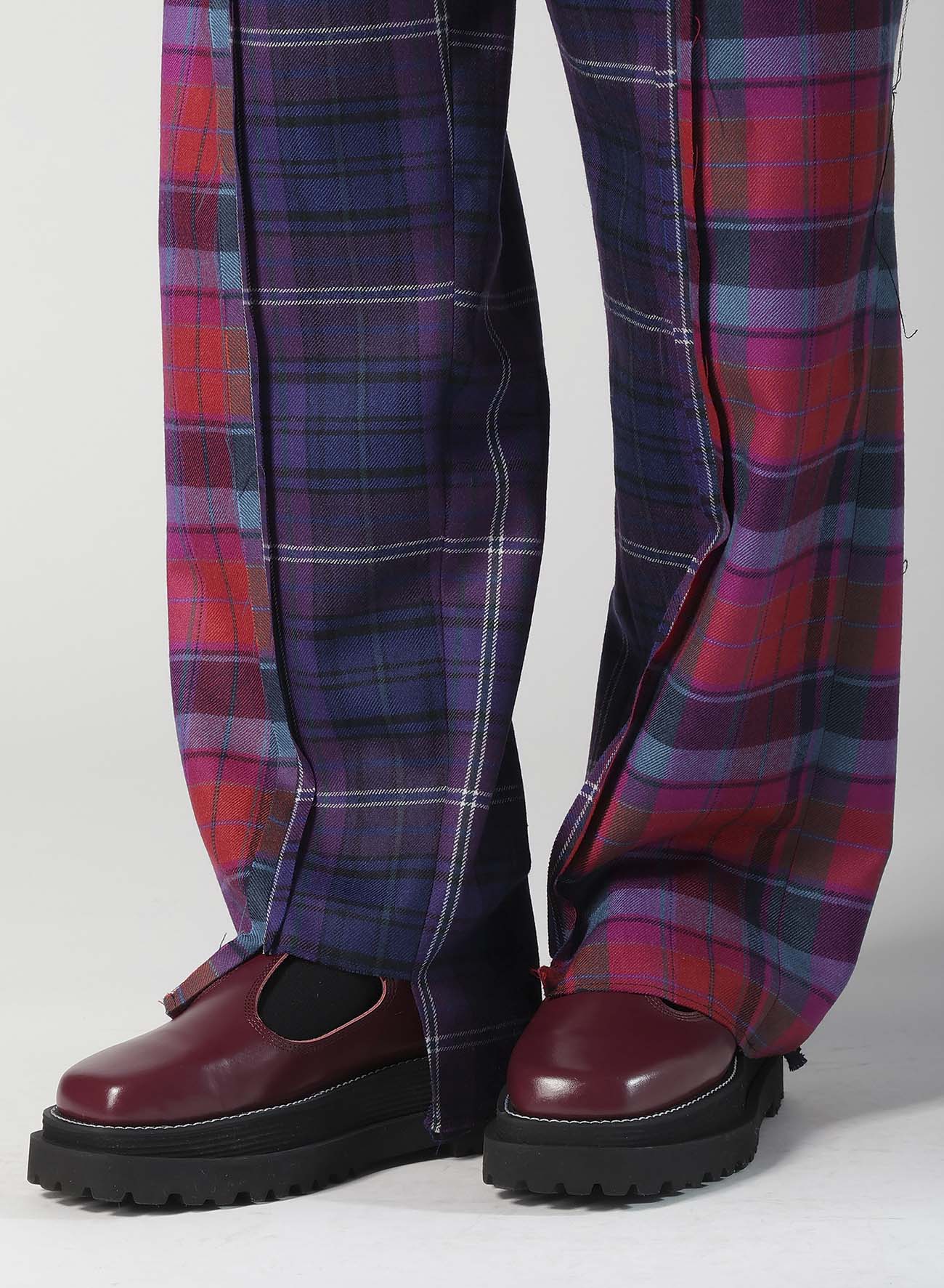 PLAID PANEL PANTS A