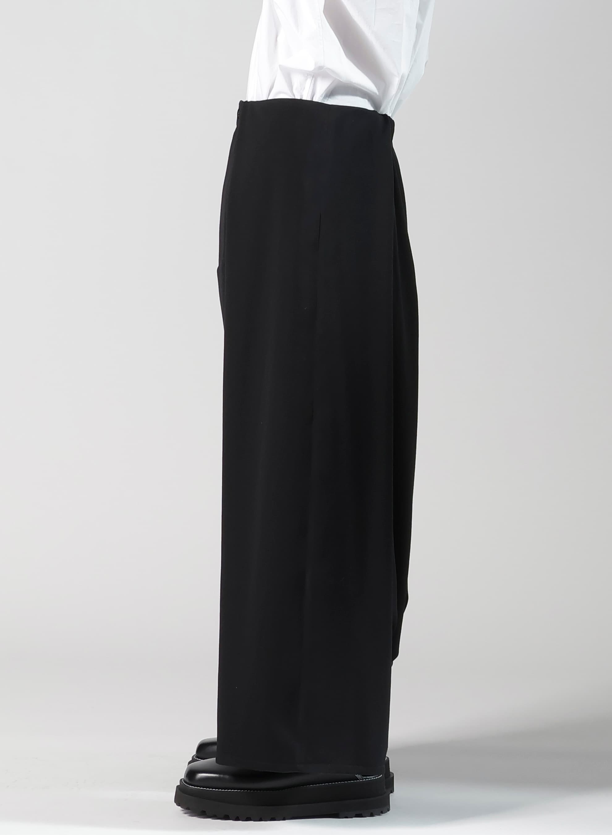 WOOL GABARDINE SAROUEL TUCKED PANTS
