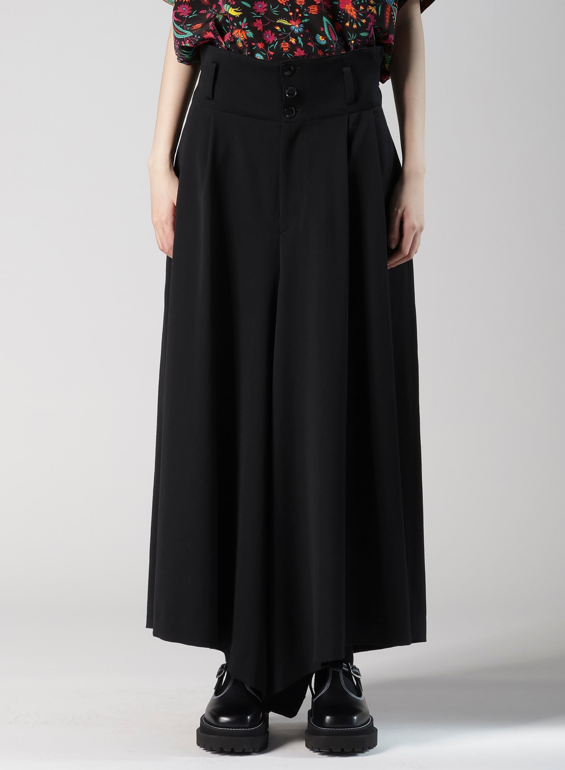 WOOL GABARDINE WIDE PANTS