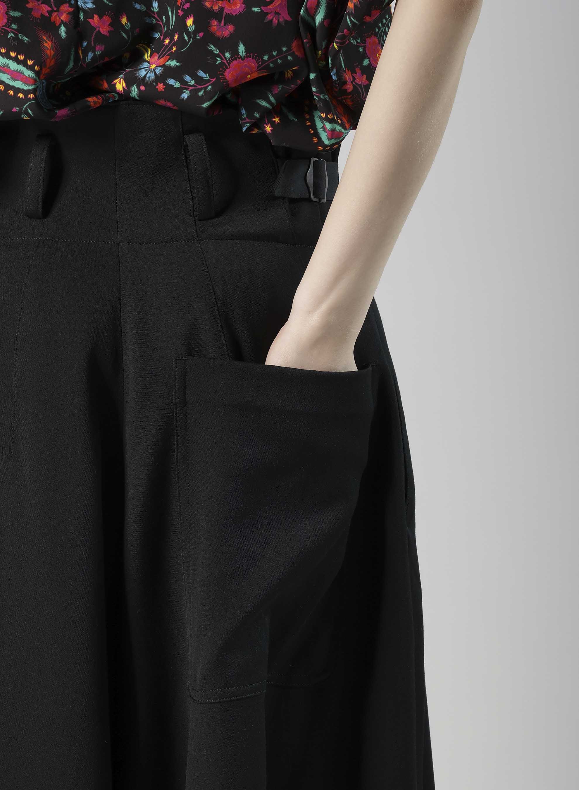 WOOL GABARDINE WIDE PANTS