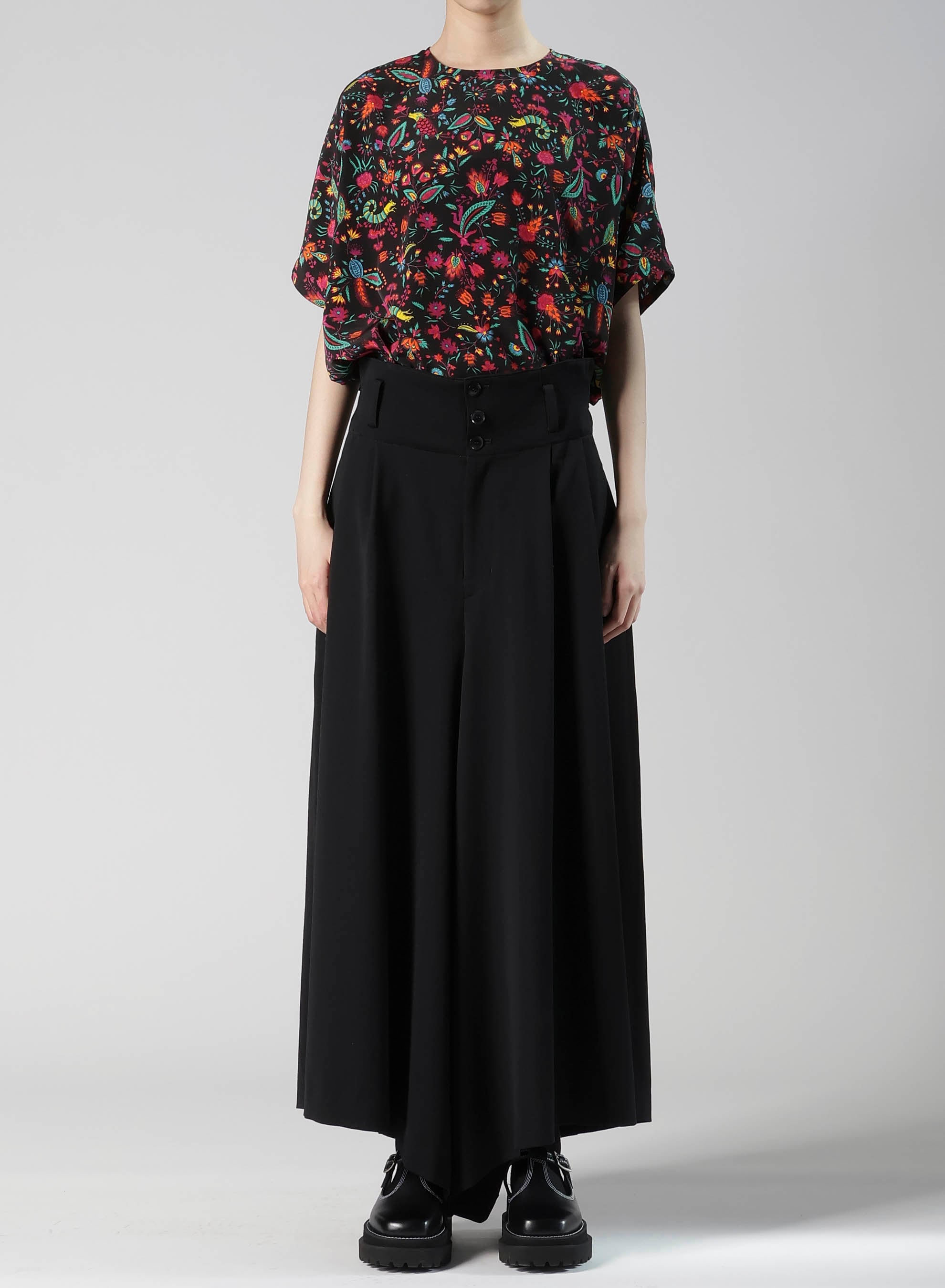 WOOL GABARDINE WIDE PANTS