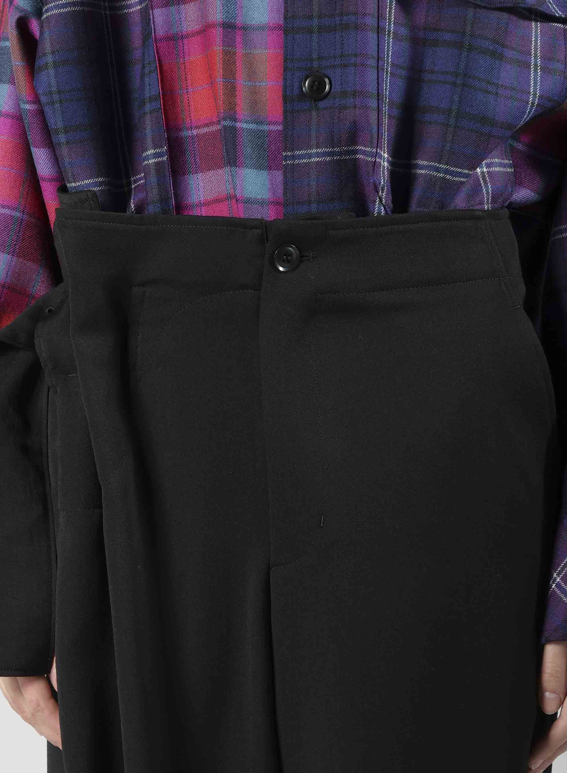 WOOL GABARDINE BELT PANTS