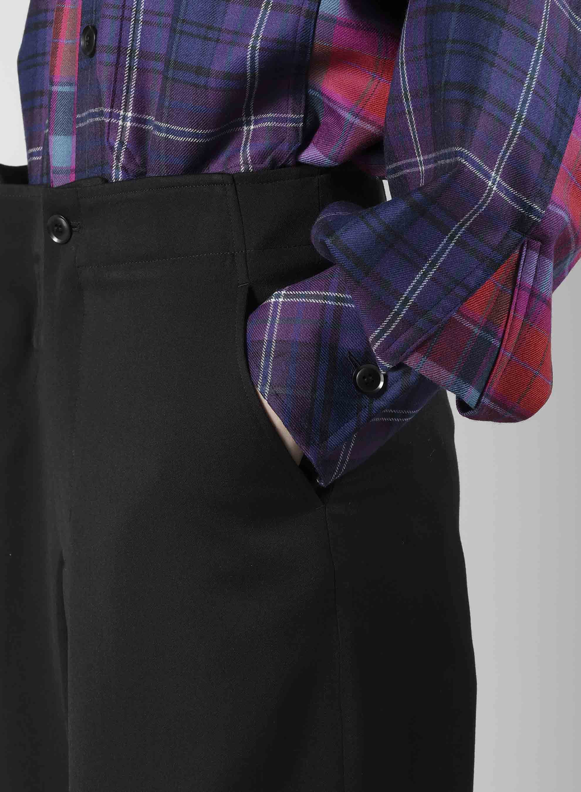 WOOL GABARDINE BELT PANTS