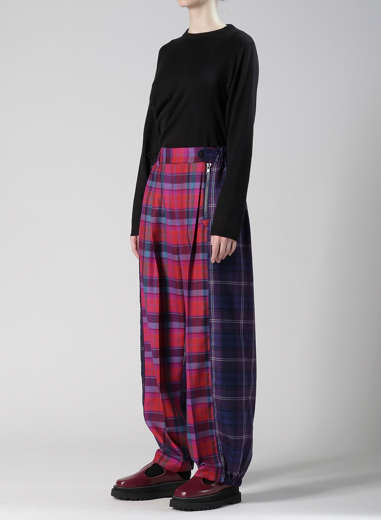PLAID PANEL PANTS B