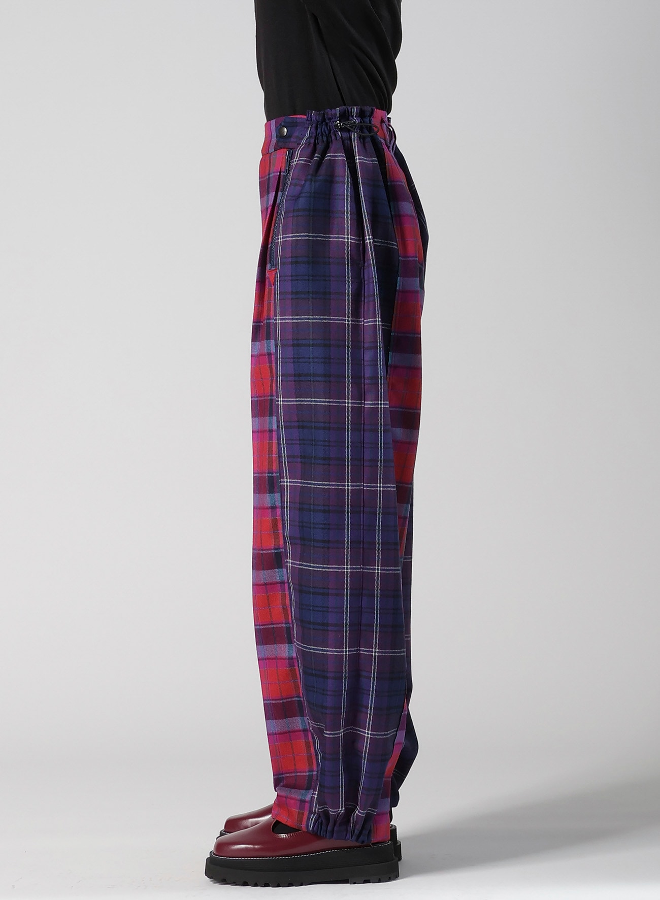 PLAID PANEL PANTS B