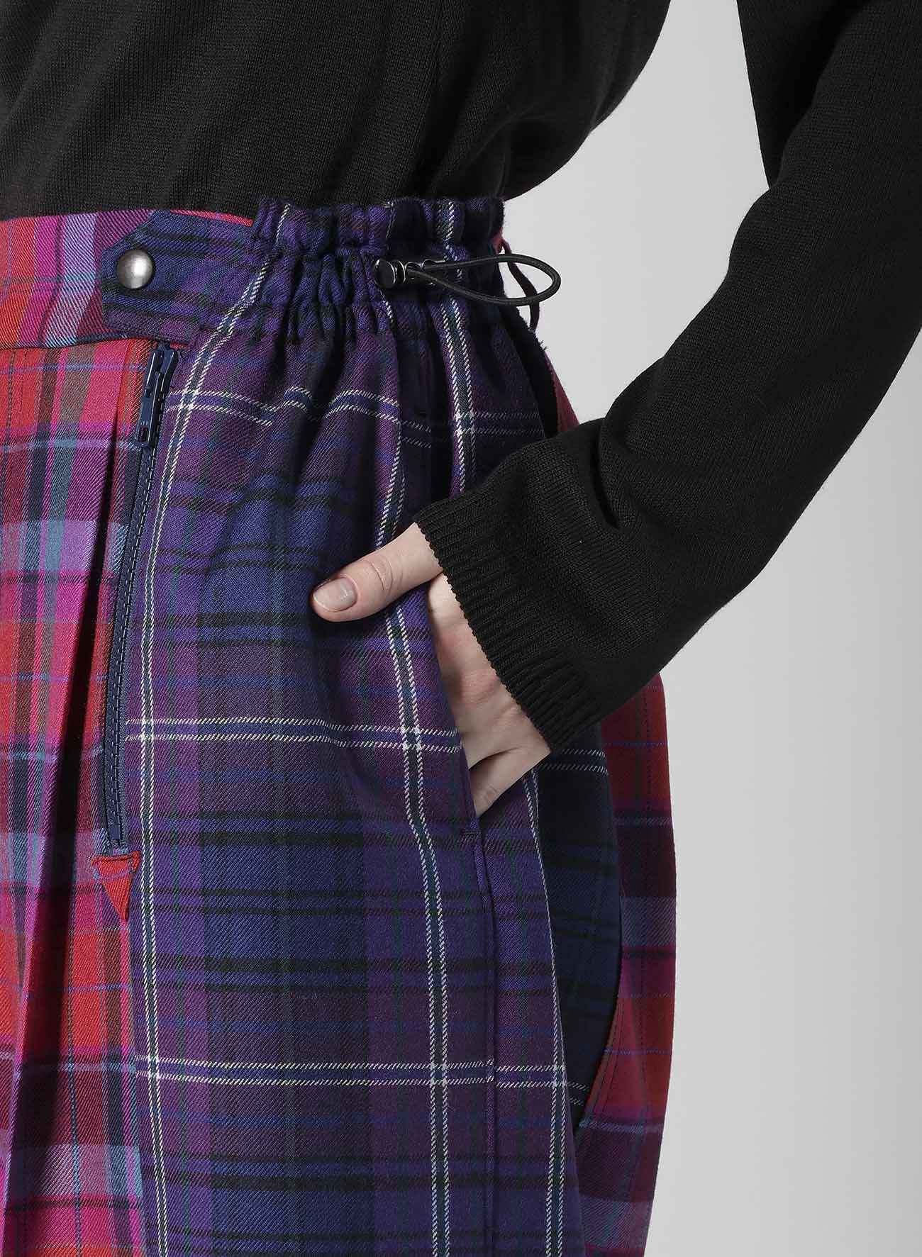 PLAID PANEL PANTS B