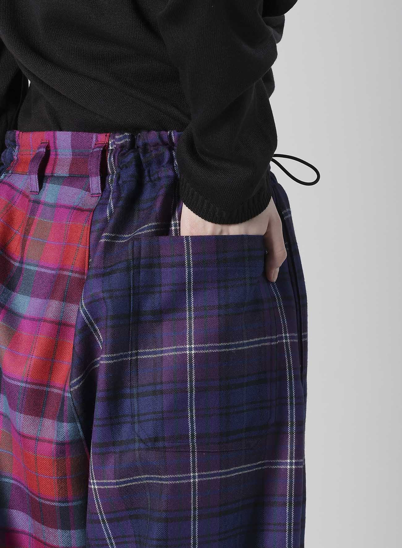 PLAID PANEL PANTS B