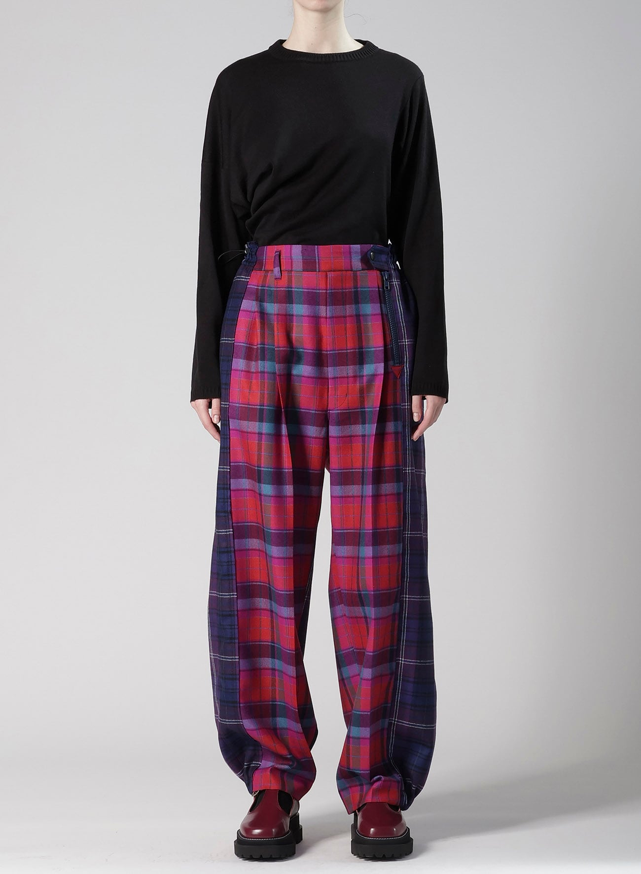 PLAID PANEL PANTS B