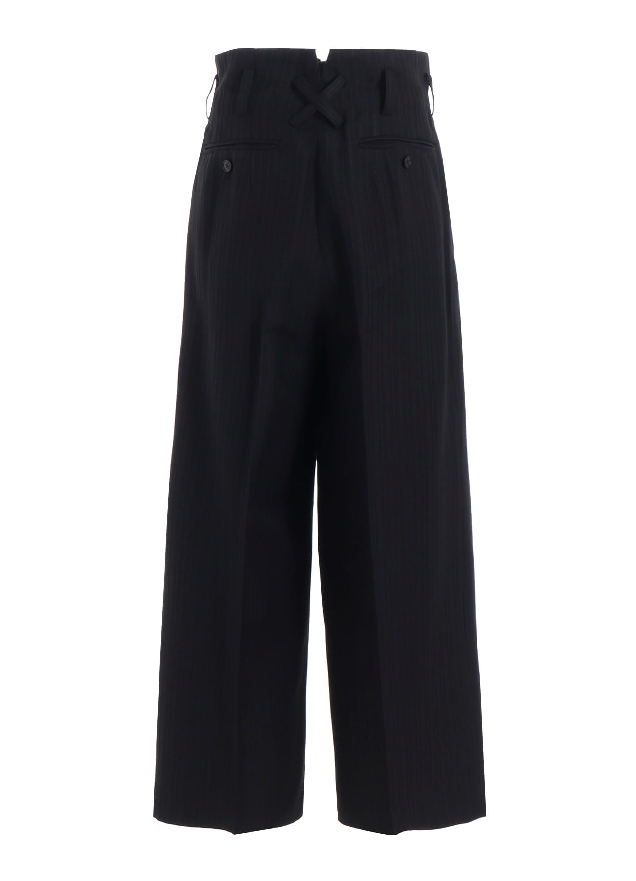 VISCOSE TWEED STRIPE DOUBLE TUCKED PANTS
