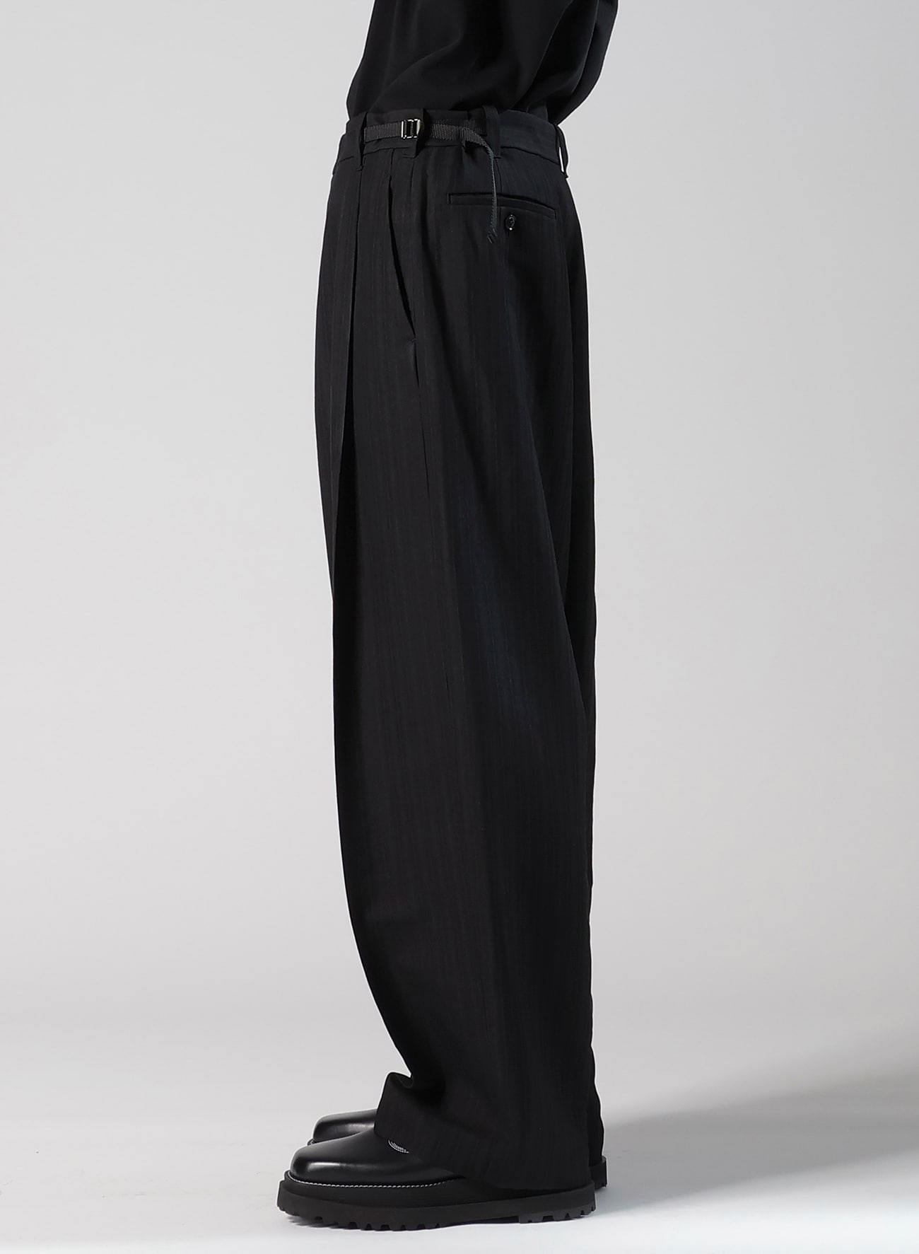 VISCOSE TWEED STRIPE SAROUEL PANTS