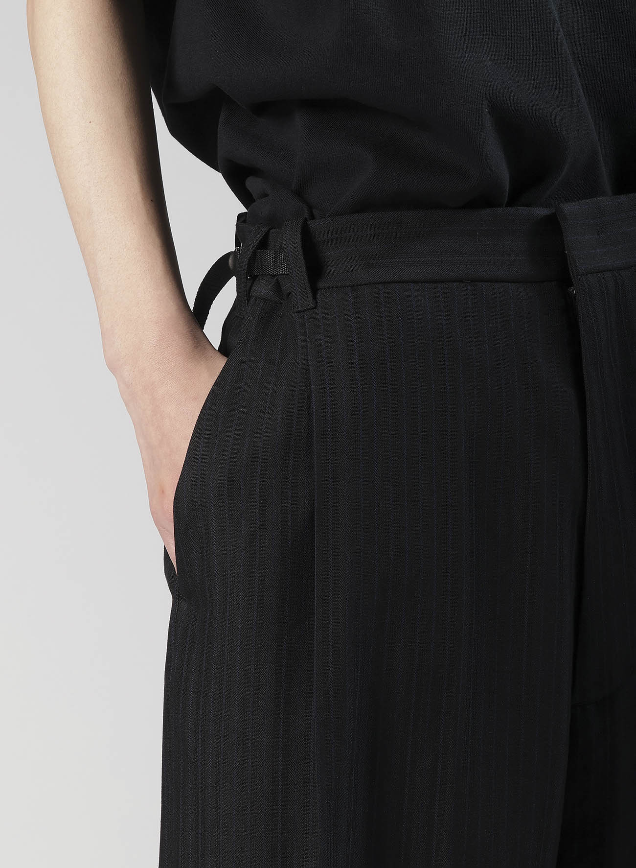 VISCOSE TWEED STRIPE SAROUEL PANTS