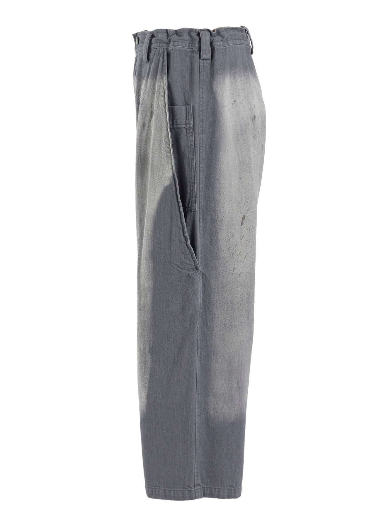 SPOTTED DENIM FRONT BIG POCKET PANTS