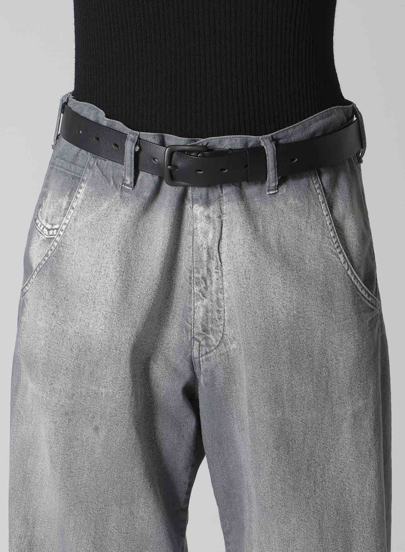 SPOTTED DENIM WIDE PANTS(XS Grey): Y's｜THE SHOP YOHJI YAMAMOTO