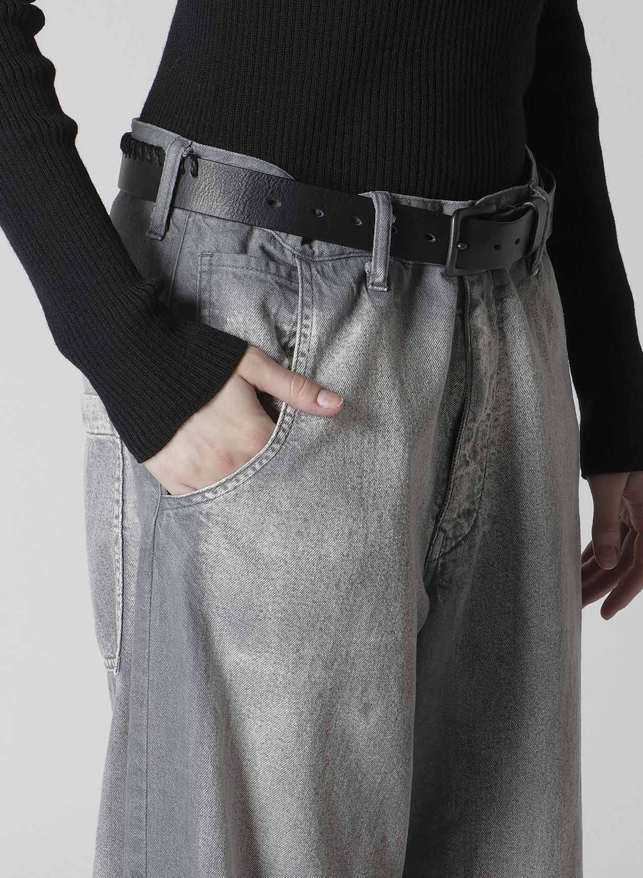 SPOTTED DENIM WIDE PANTS(XS Grey): Y's｜THE SHOP YOHJI YAMAMOTO