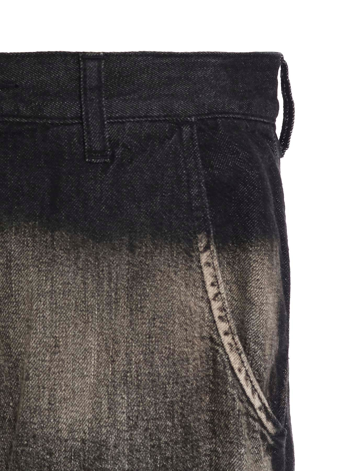 SPOTTED DENIM WIDE PANTS