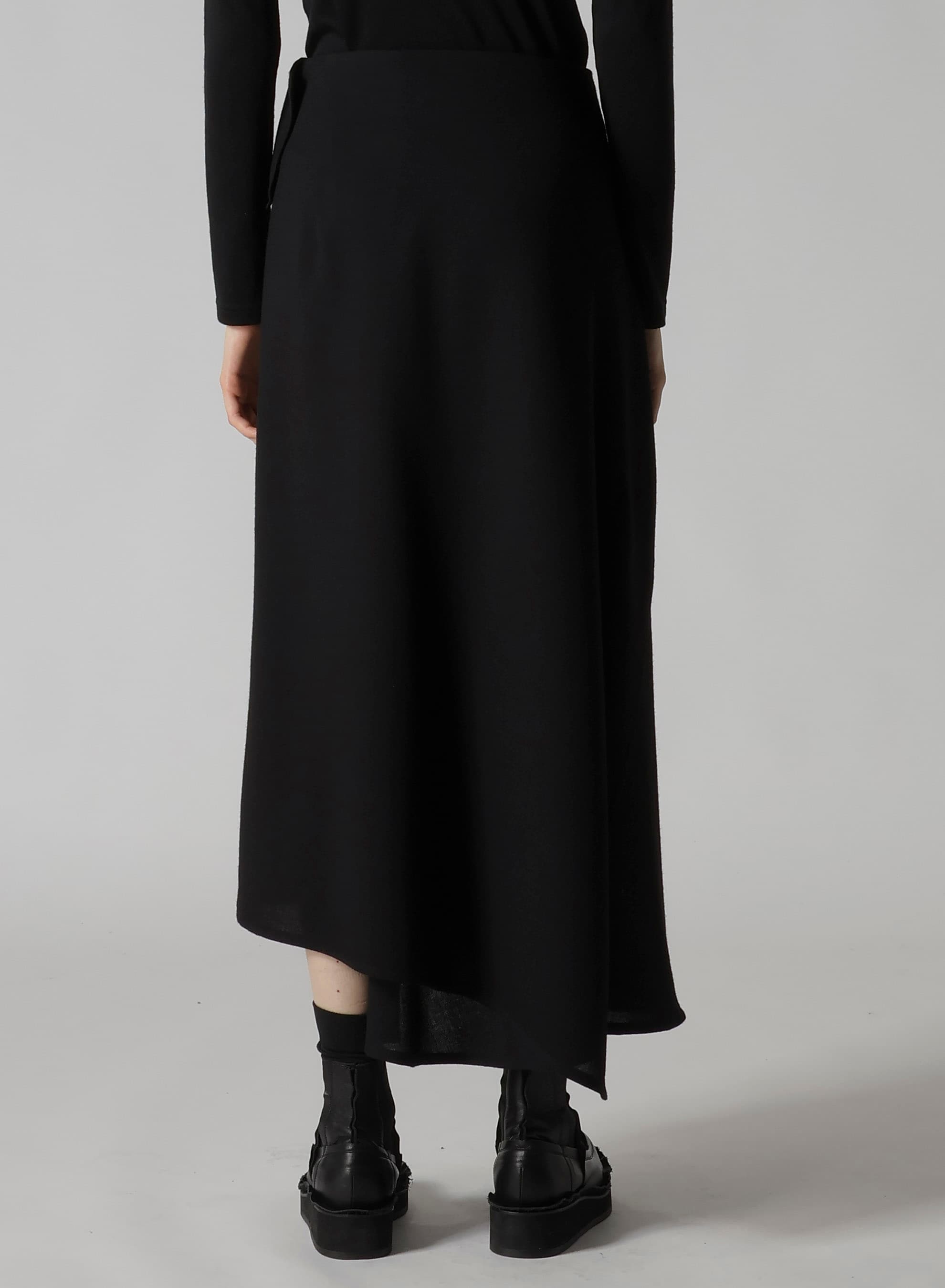 W/RY WASHER PROCESSED GAUZE ASYMMETRIC SKIRT