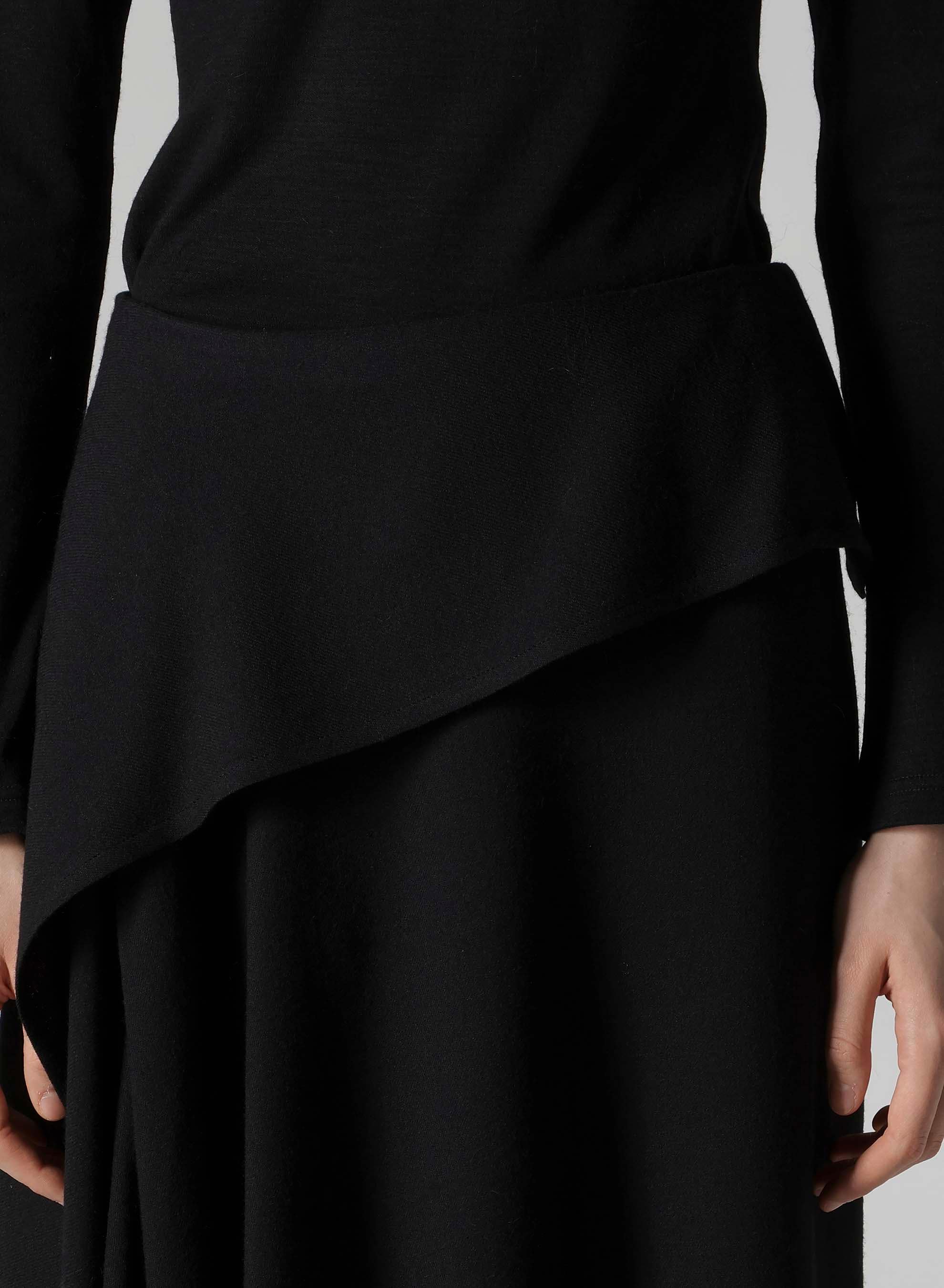 W/RY WASHER PROCESSED GAUZE ASYMMETRIC SKIRT