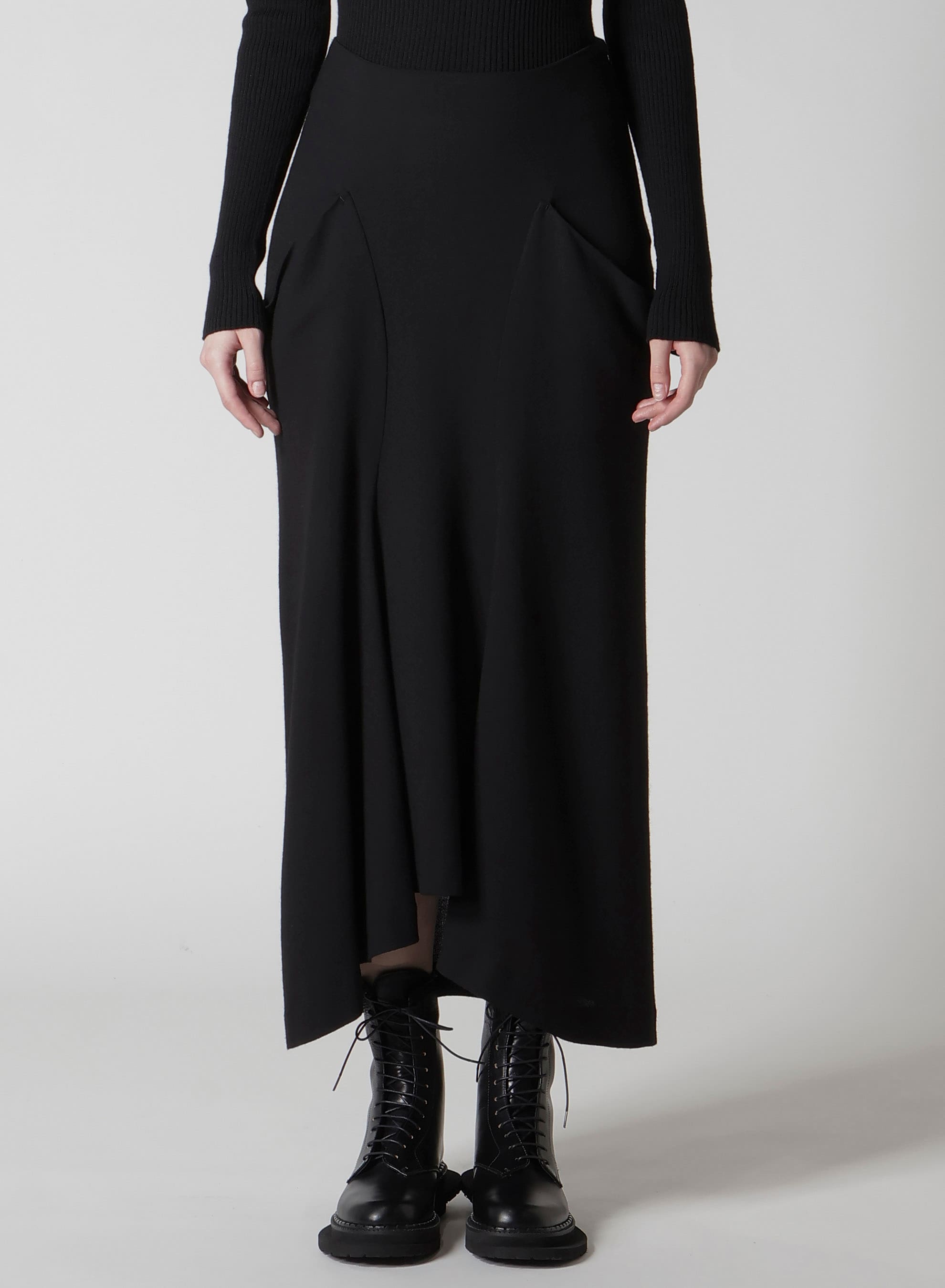 W/RY WASHER PROCESSED GAUZE DROP SKIRT