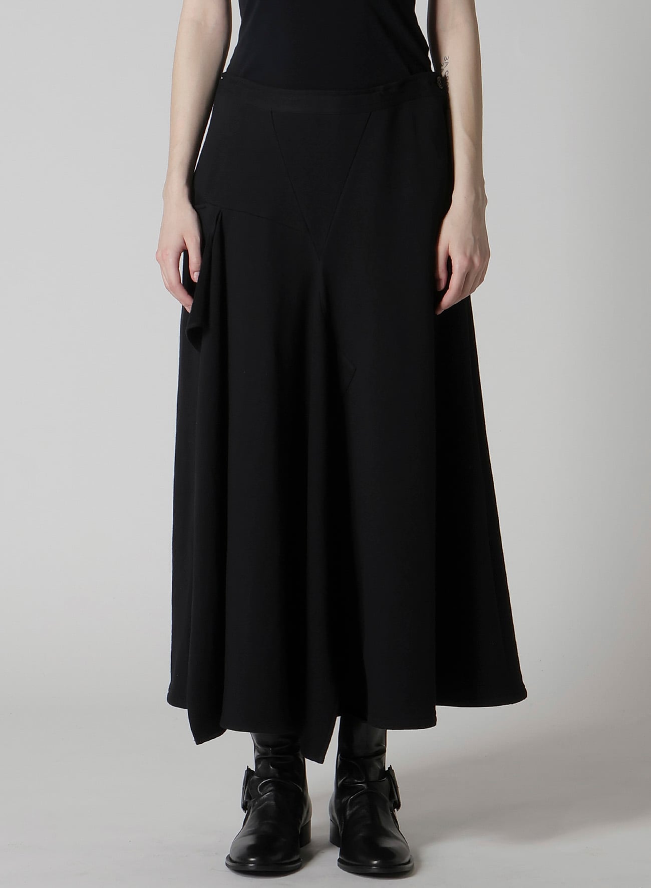 B Yohji Yamamoto スカート　レースアップ　アシンメトリー　黒 B Yohji Yamamoto スカート レースアップ アシンメトリー 黒