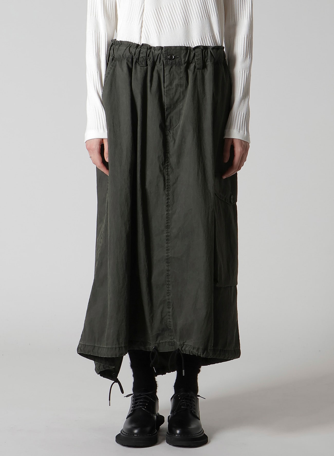 C/N PIGMENT COATED FISH TAIL SKIRT(XS Khaki): Y's｜THE SHOP