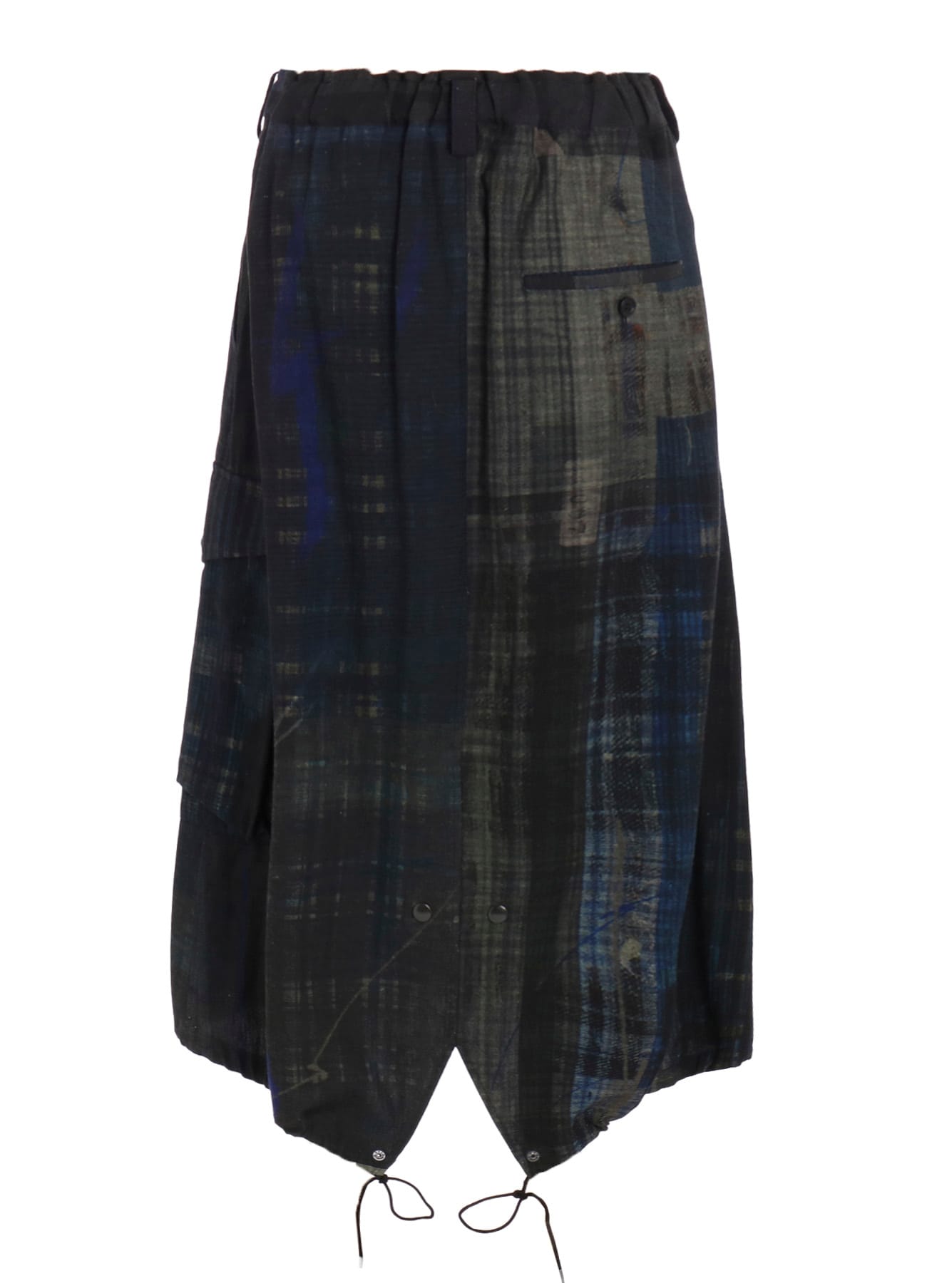 FADED PLAID 6OZ DENIM FISH TAIL SKIRT