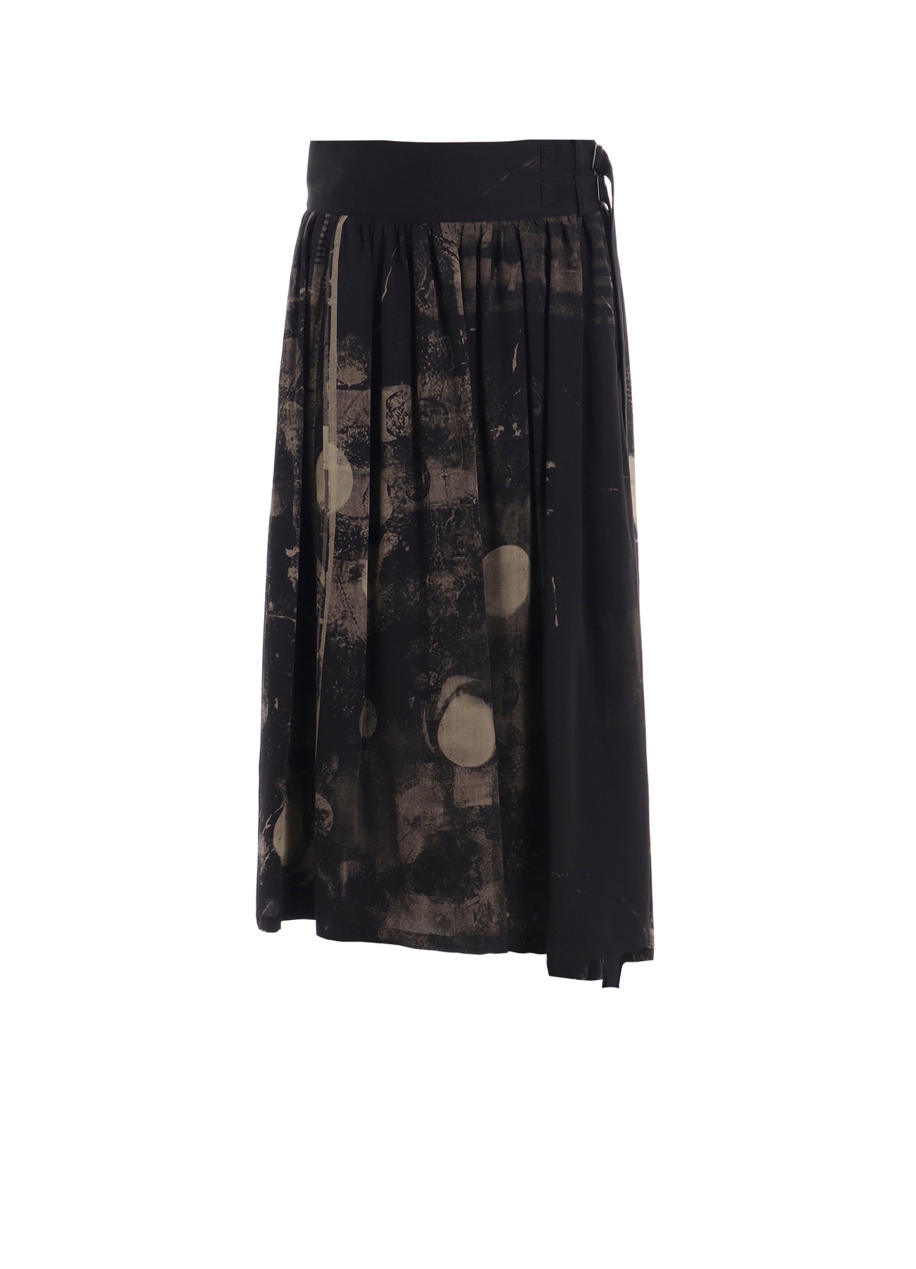 DUNGEREE TWILL ASYMMETRIC GATHER SKIRT