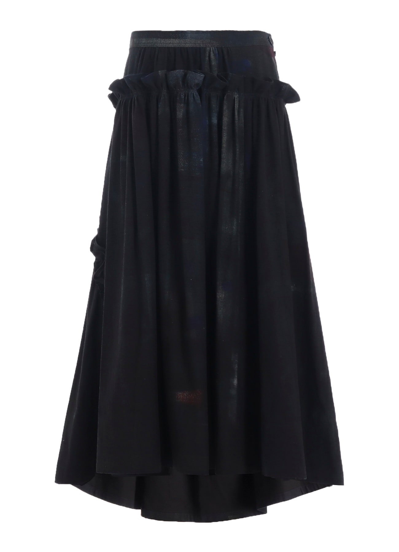 6OZ DENIM FRILL GATHERED SKIRT
