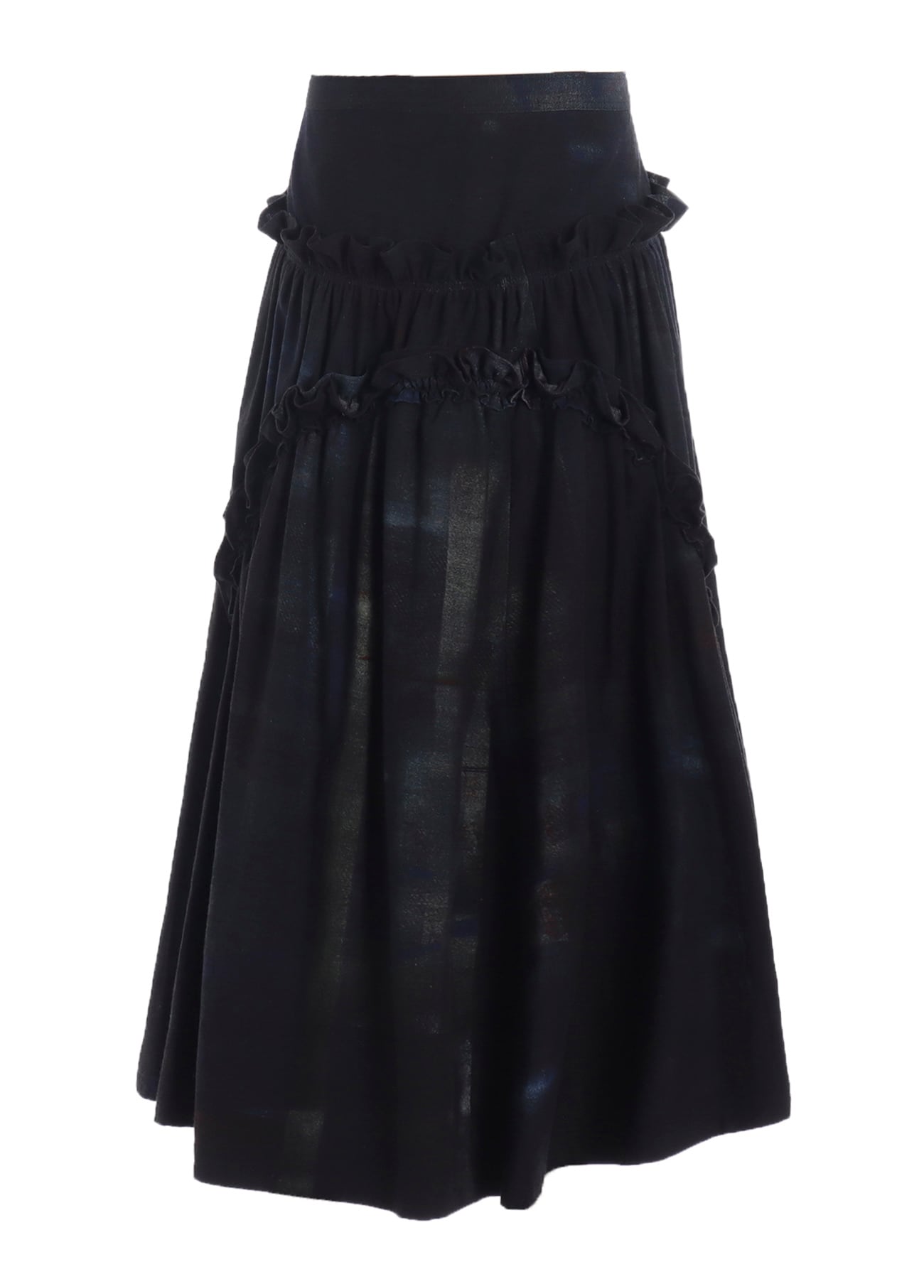 6OZ DENIM FRILL GATHERED SKIRT