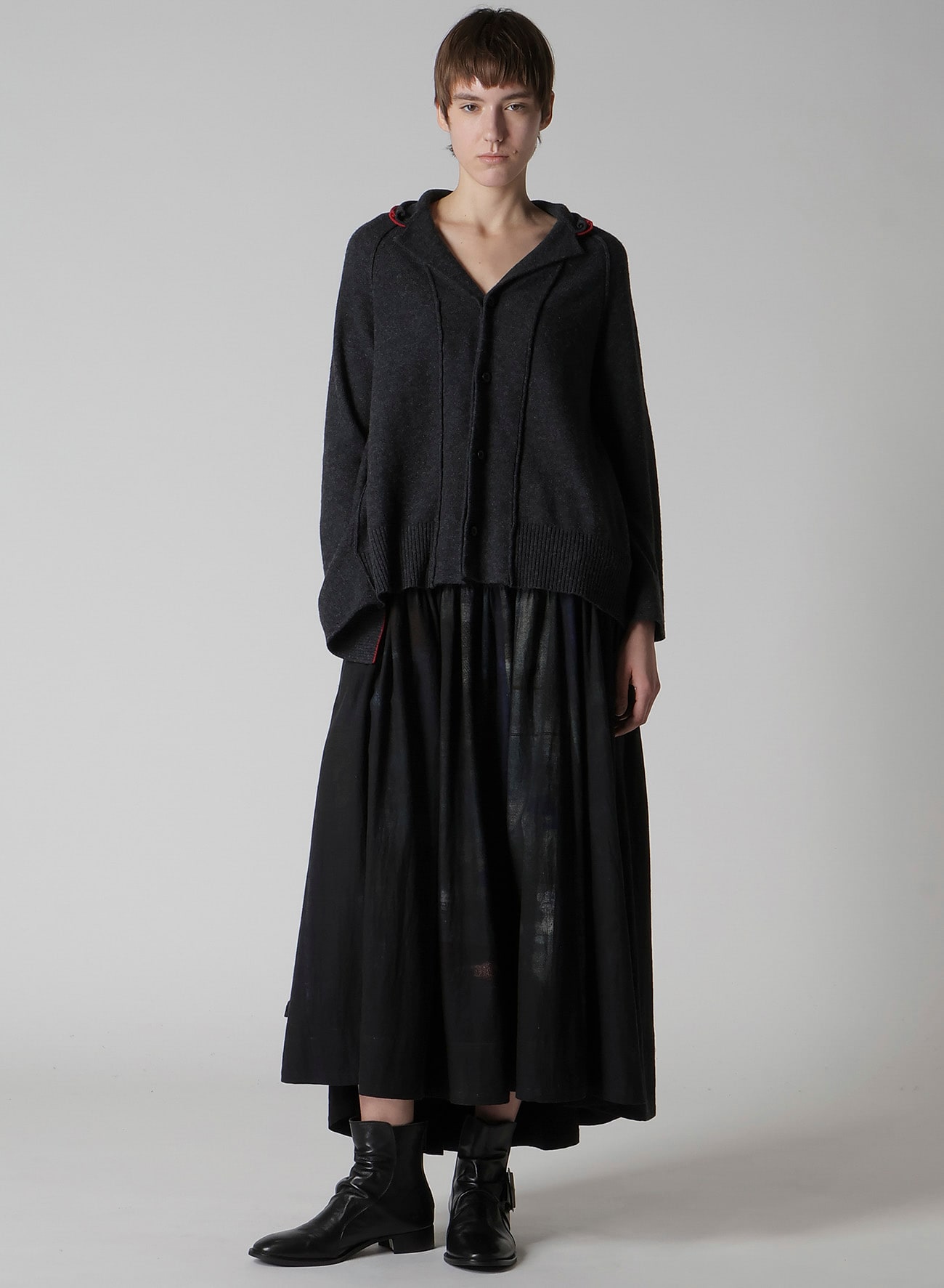 6OZ DENIM FRILL GATHERED SKIRT