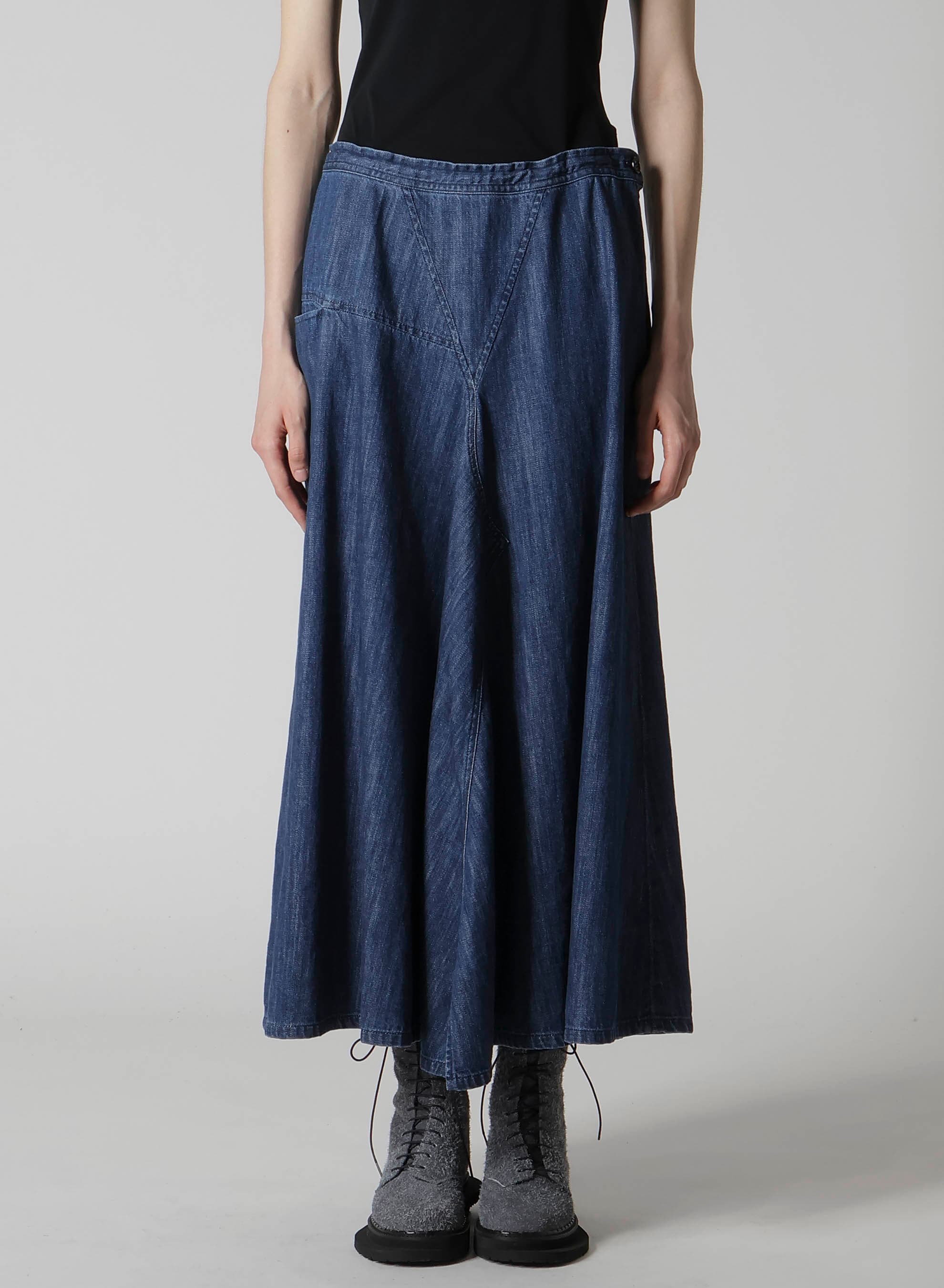 8OZ DENIM FRONT TRIANGLE GUSSET SKIRT