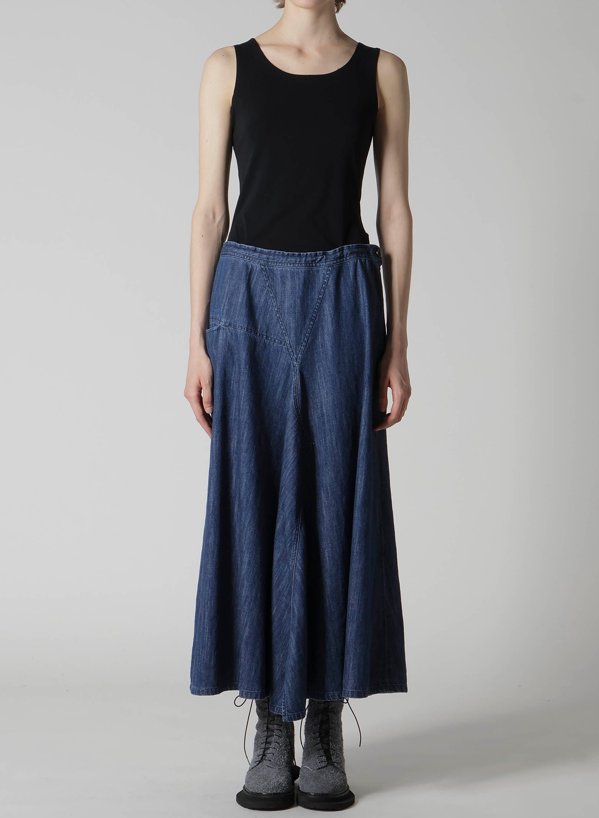 8OZ DENIM FRONT TRIANGLE GUSSET SKIRT