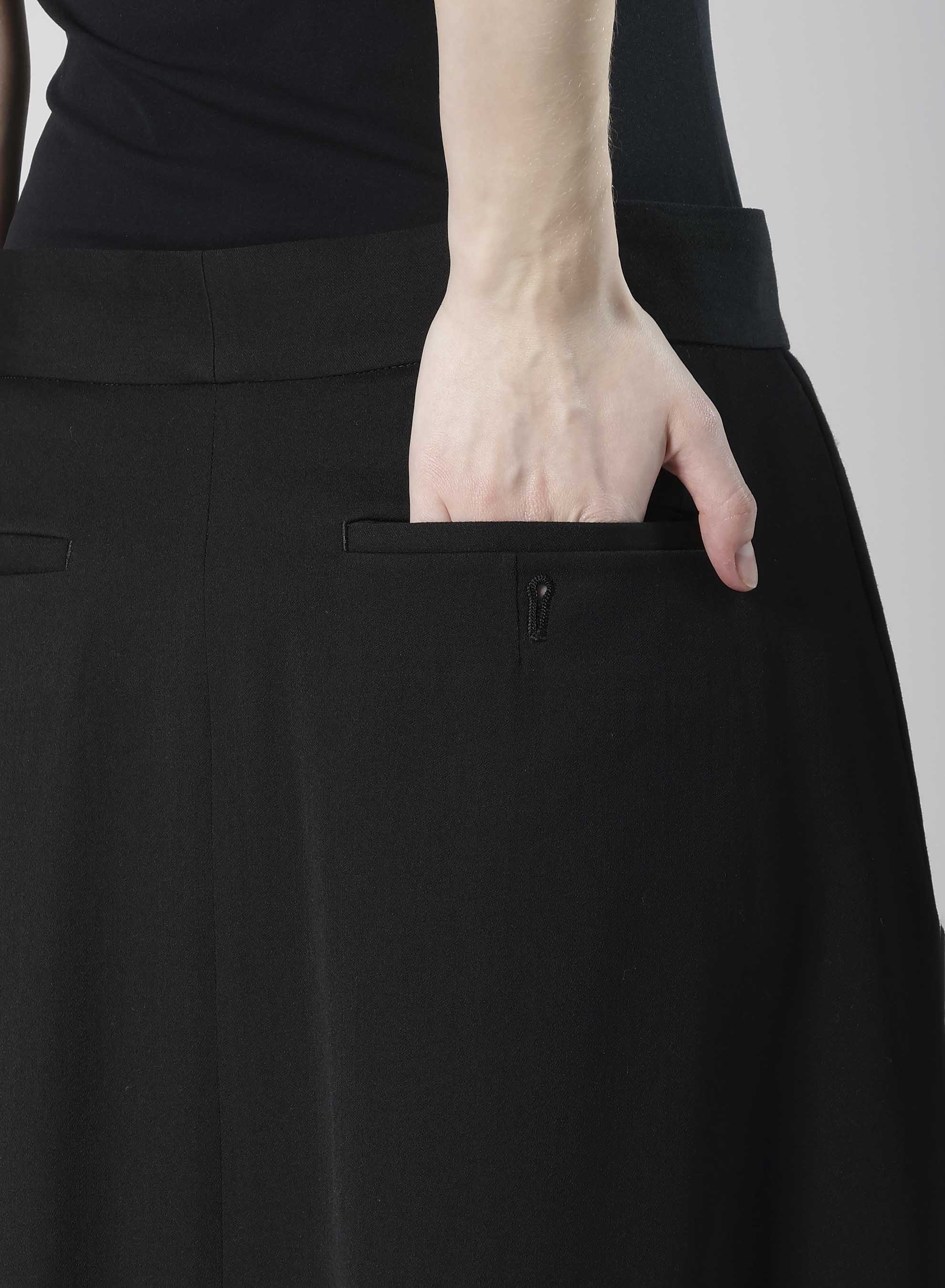 WOOL GABARDINE LINE SKIRT