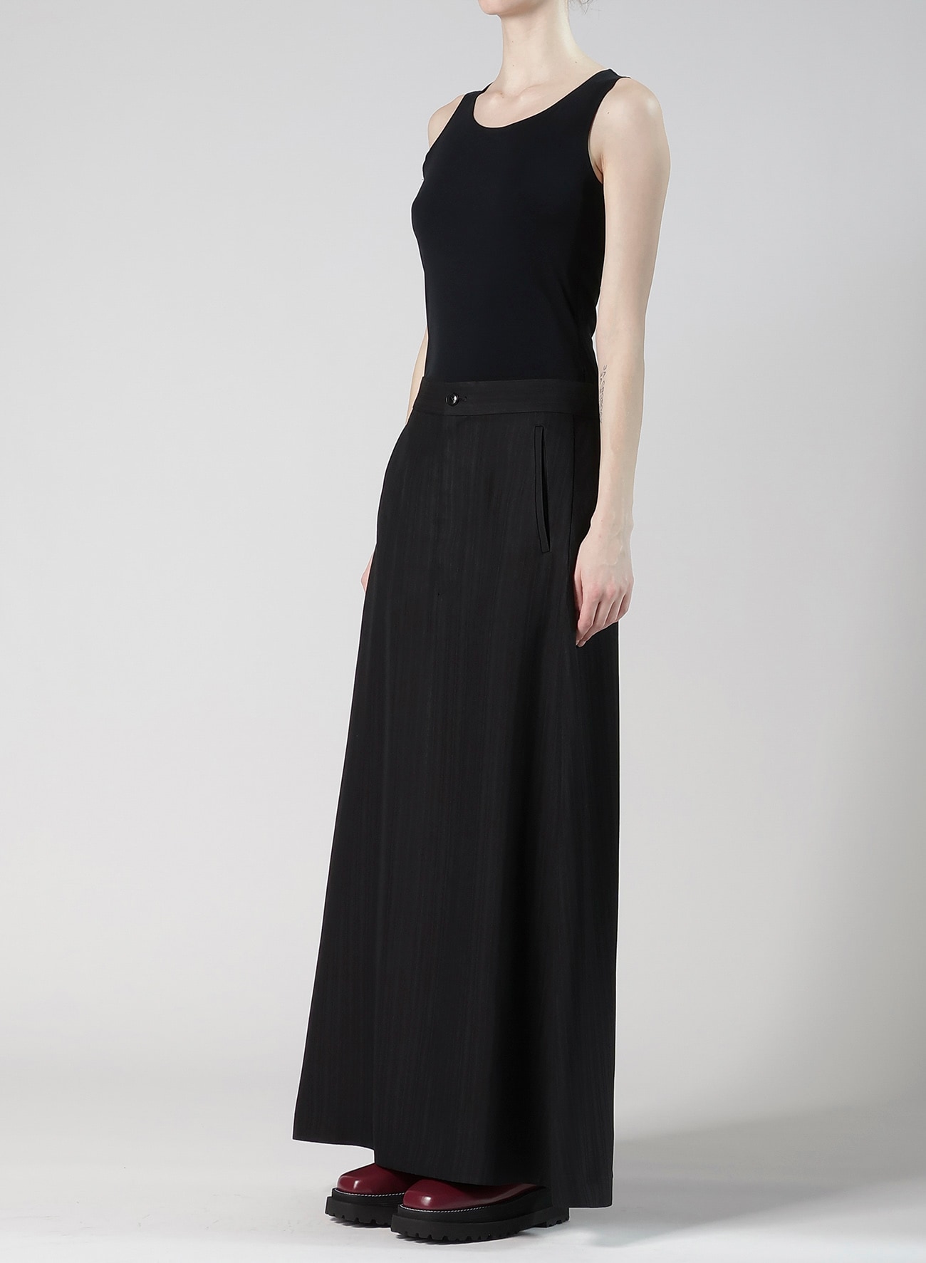 VISCOSE TWEED STRIPE A LINE SKIRT