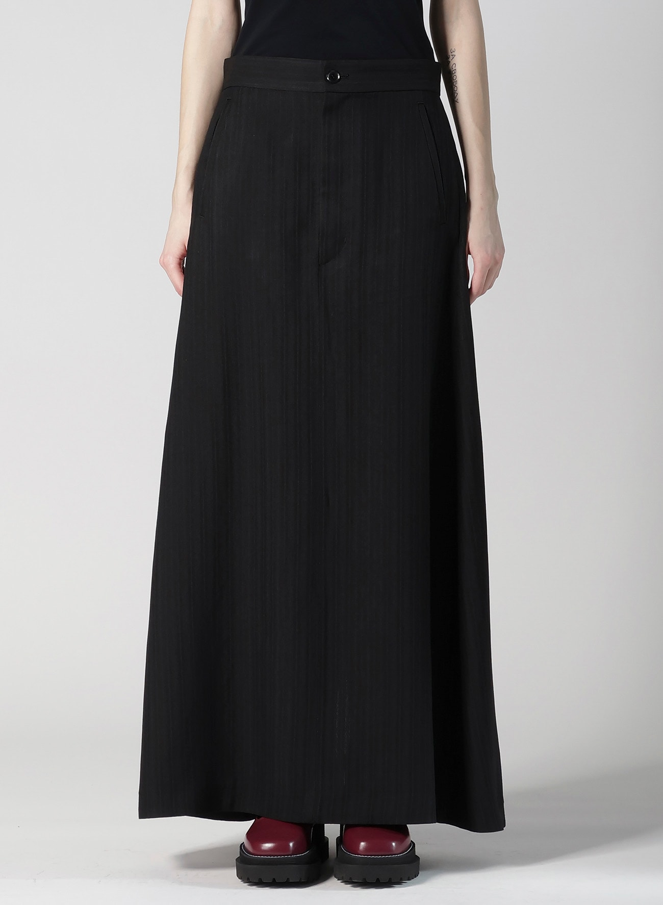 VISCOSE TWEED STRIPE A LINE SKIRT