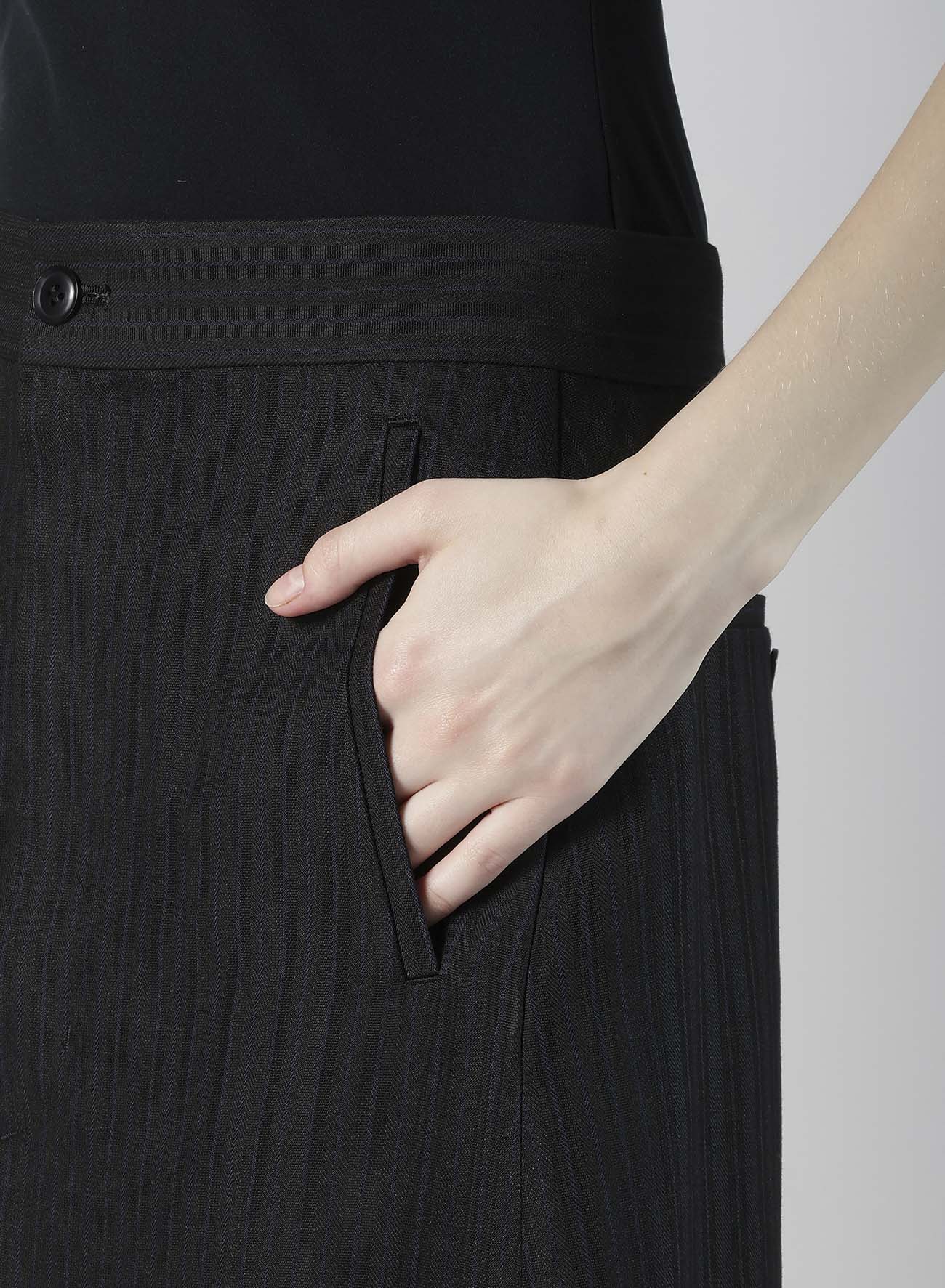 VISCOSE TWEED STRIPE A LINE SKIRT