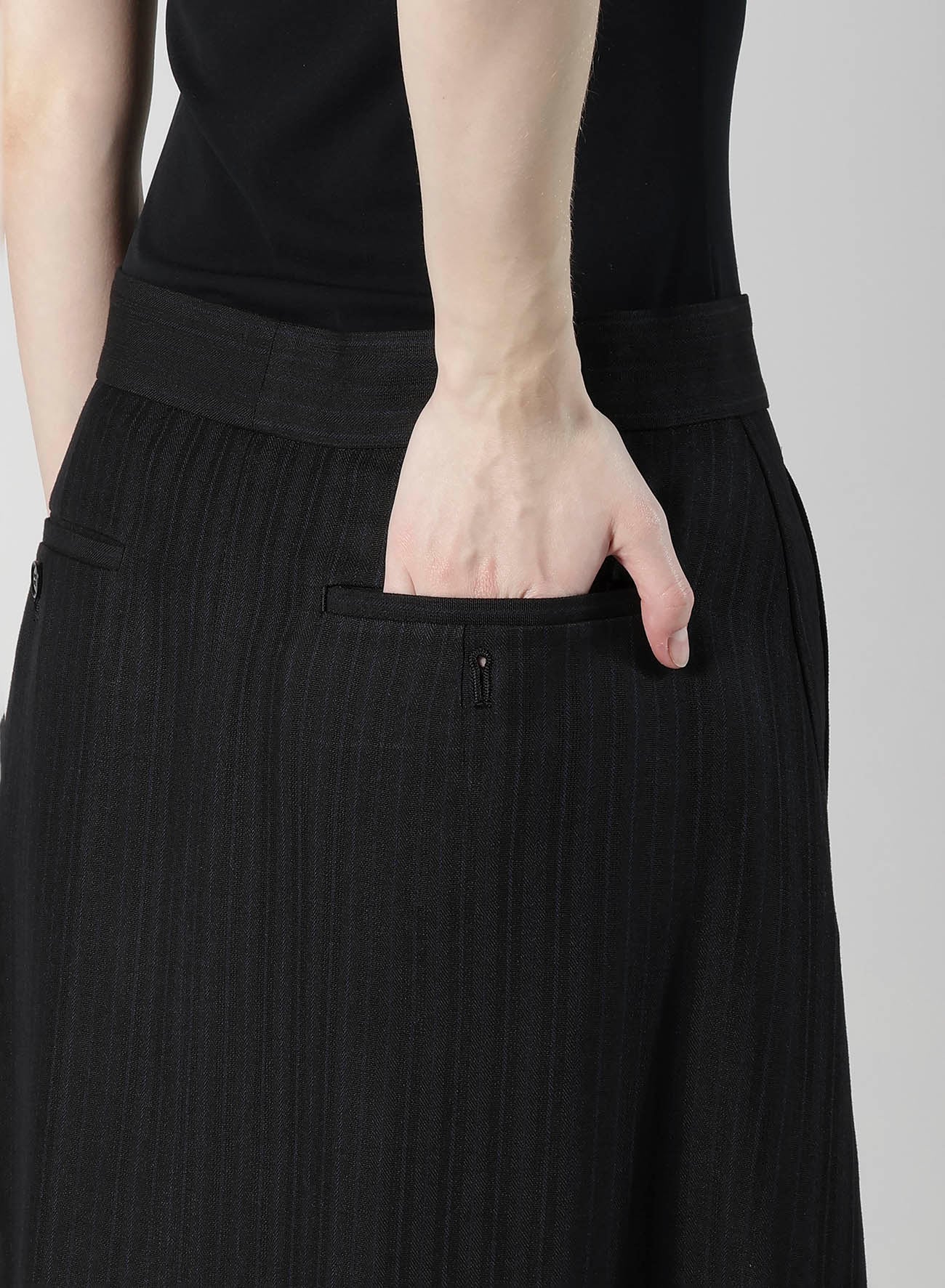 VISCOSE TWEED STRIPE A LINE SKIRT