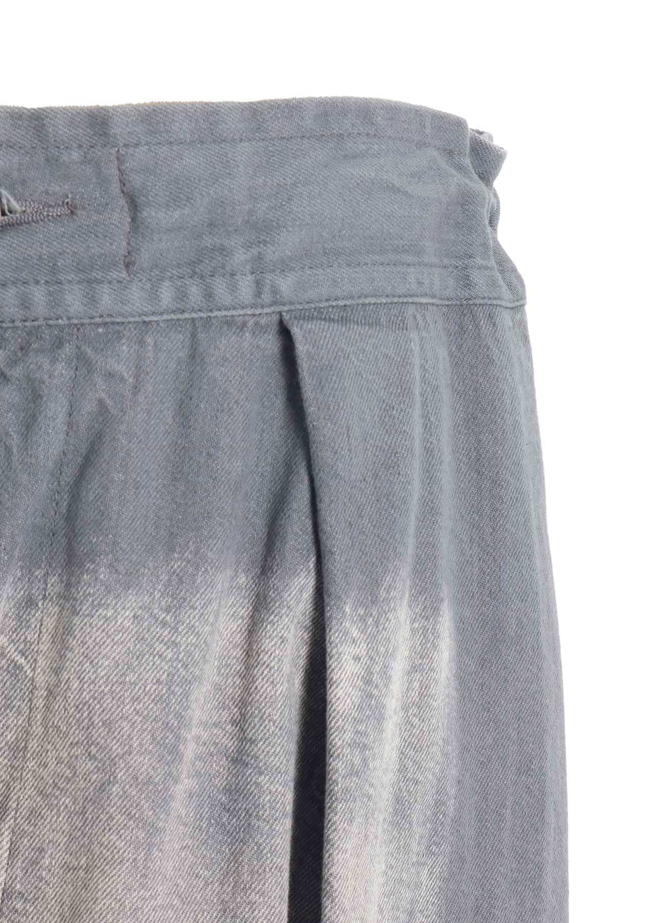SPOTTED DENIM SIDE POCKET STRAIGHT SKIRT