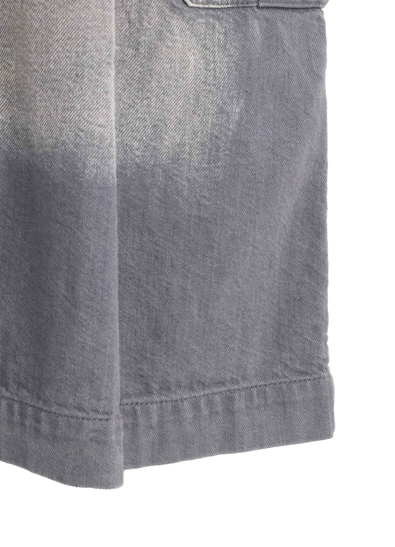 SPOTTED DENIM SIDE POCKET STRAIGHT SKIRT