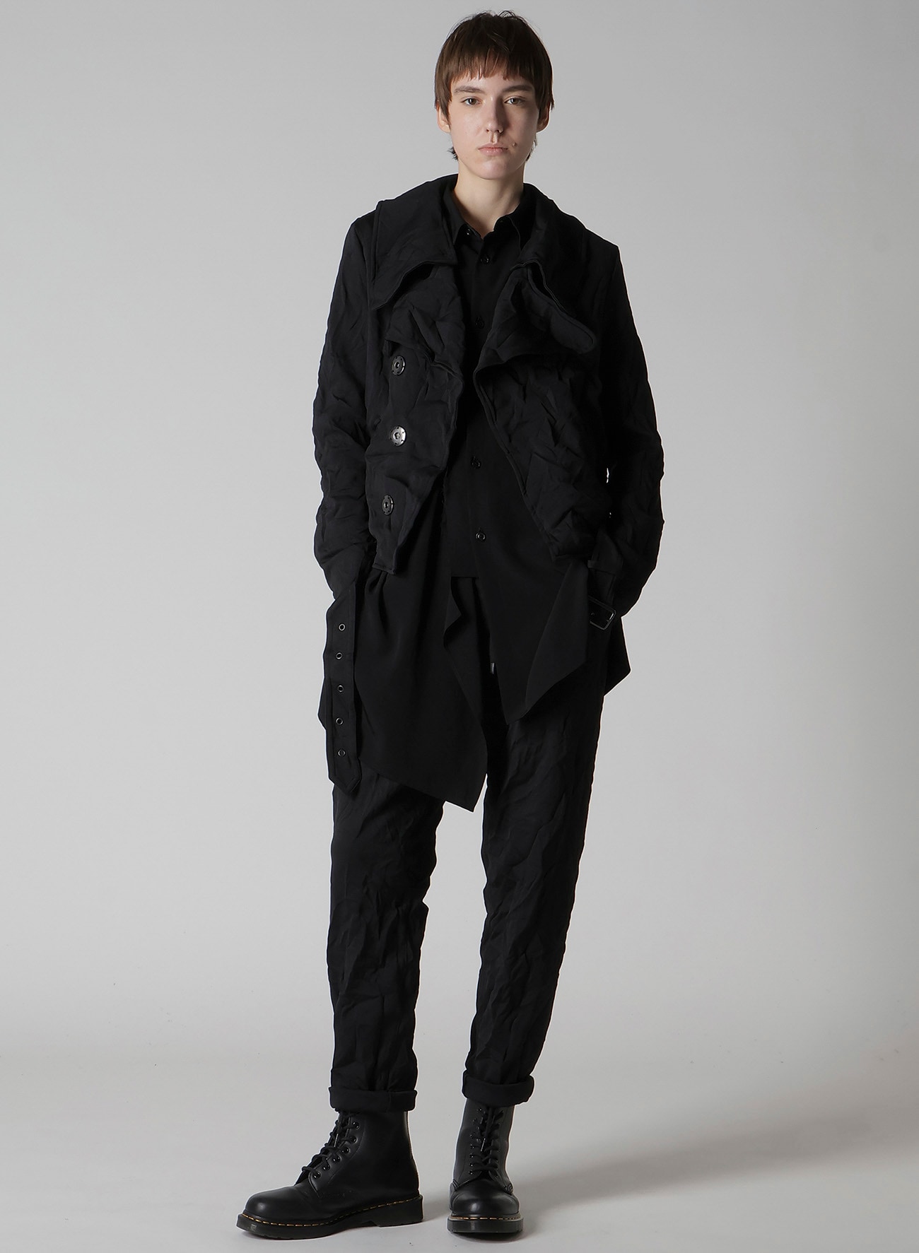 WRINKLE-EFFECT MOTO JACKET