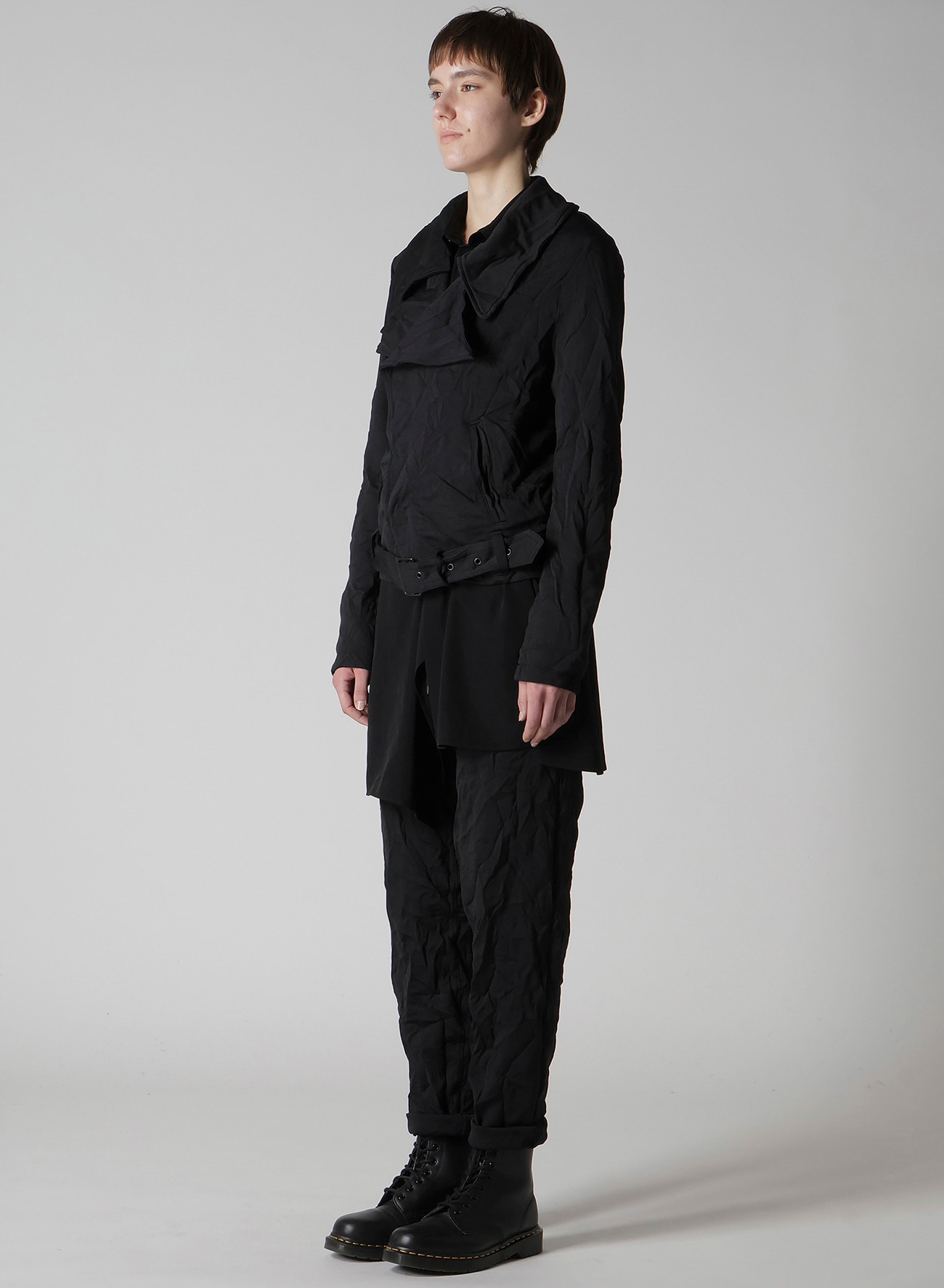 WRINKLE-EFFECT MOTO JACKET
