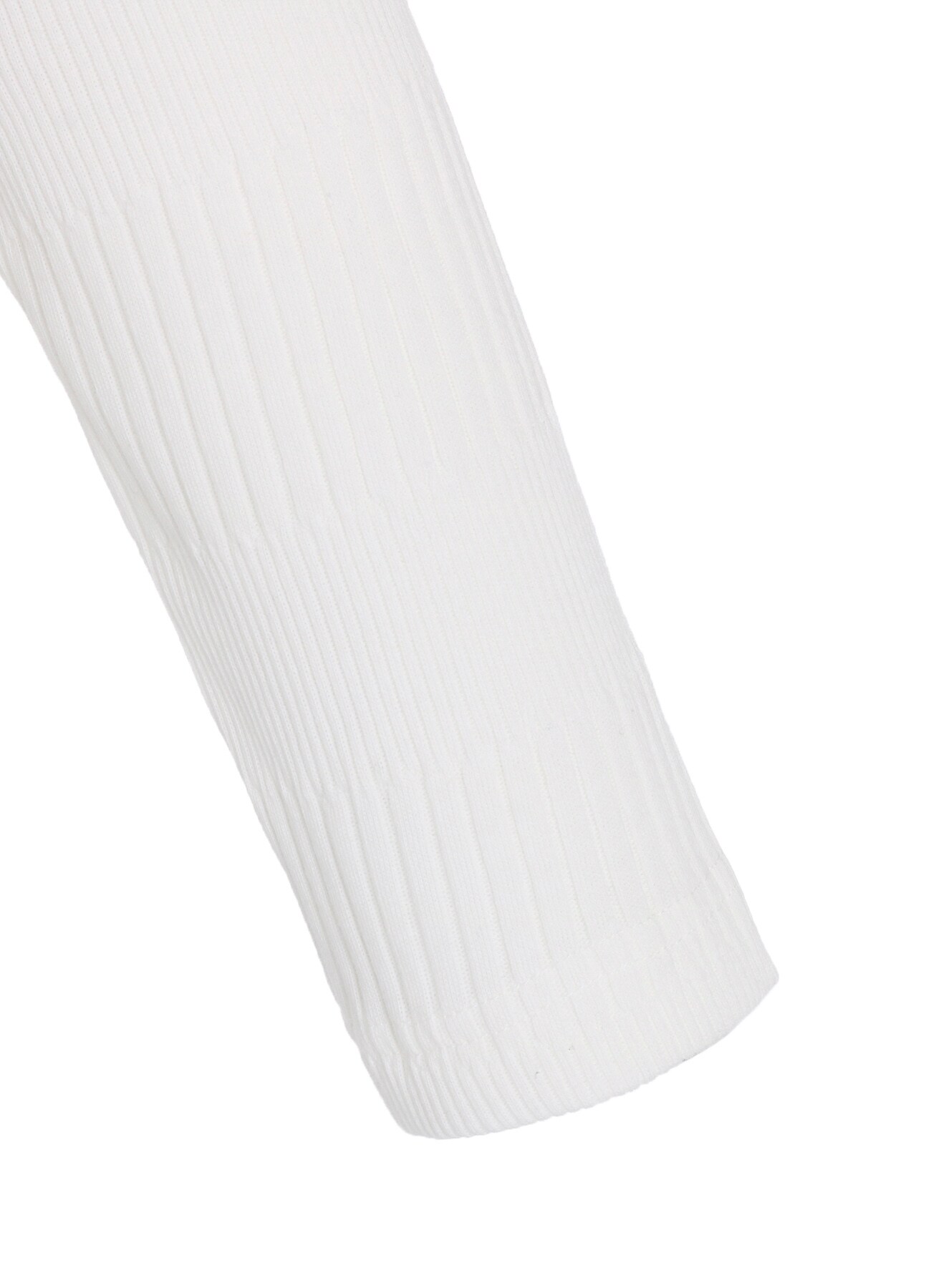 RANDOM RIB STRIPE ROUND NECK ASYMMETERIC T