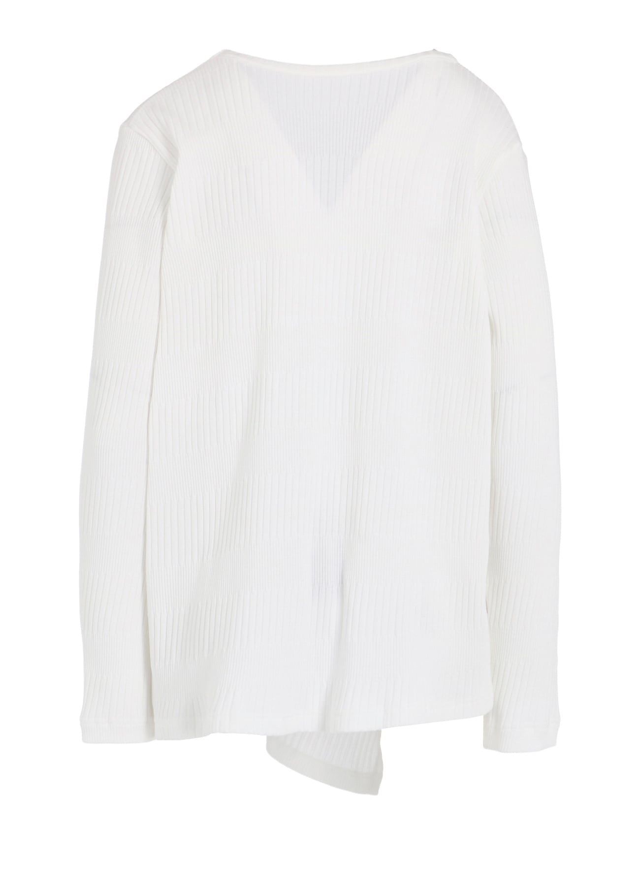 RANDOM RIB STRIPE ROUND NECK FLARE LONG SLEEVE T